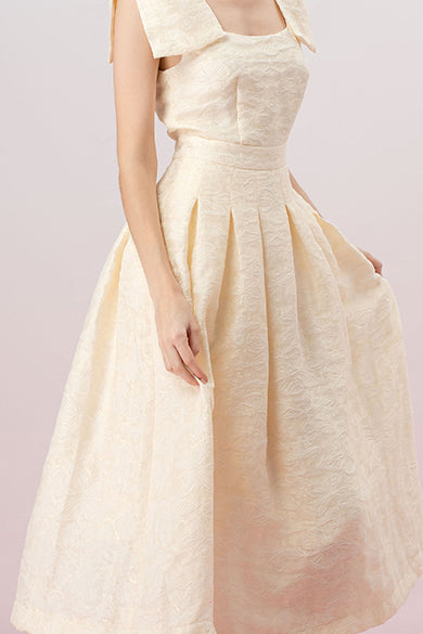 Gwenn Cream U-Neck Dress