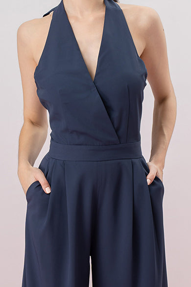 Gaudenzia Navy Halter Jumpsuit