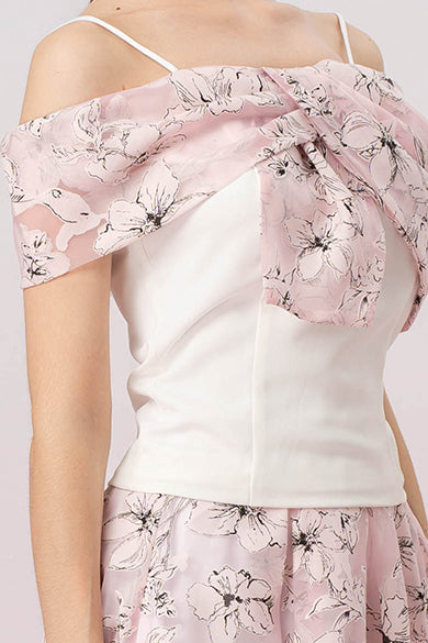 Grazia White With Pink Print Top