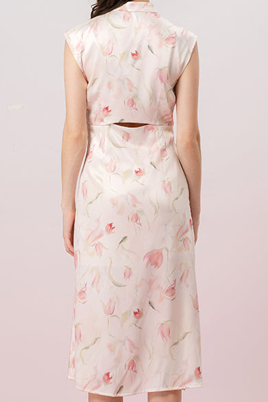 Jaquelin Floral Print Cheongsam Dress