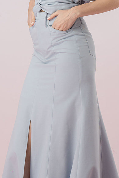 Gaela Light Blue A-Line Skirt