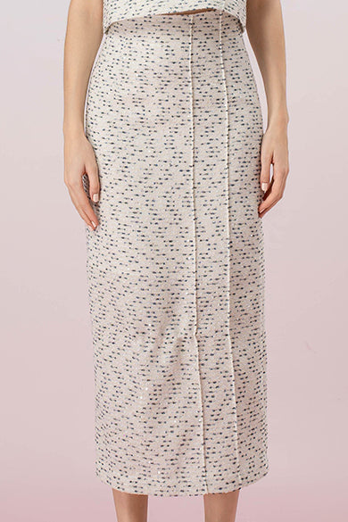 Gaylla White Tweed Pencil Skirt