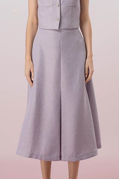 Gahl Lilac Tweed Long Skirt