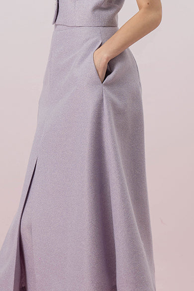 Gahl Lilac Tweed Long Skirt