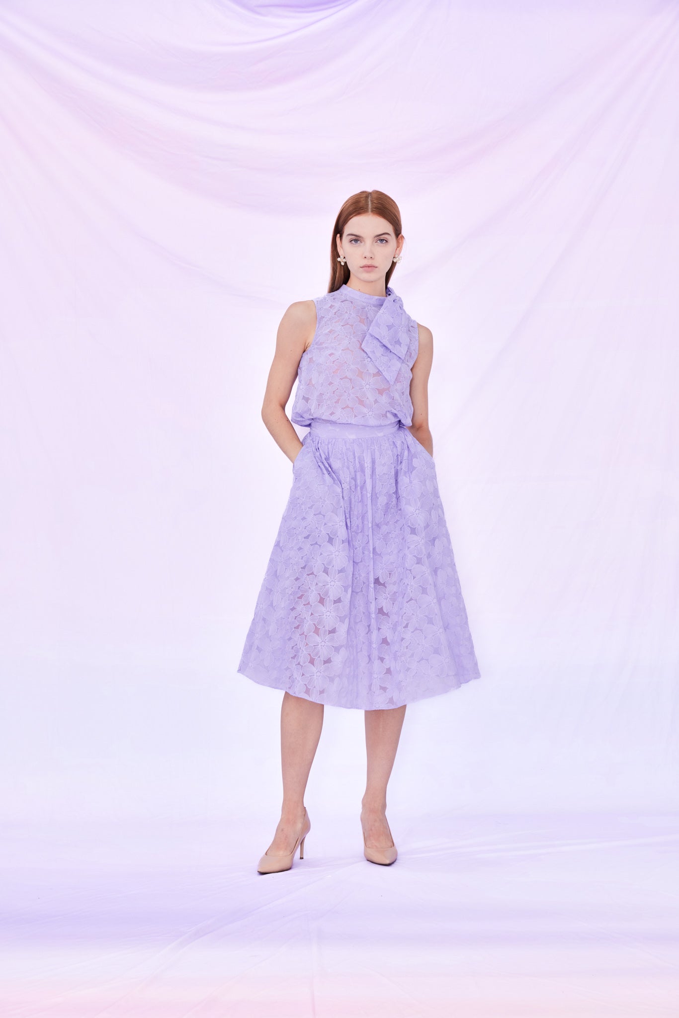 Fiona Purple Floral Skirt