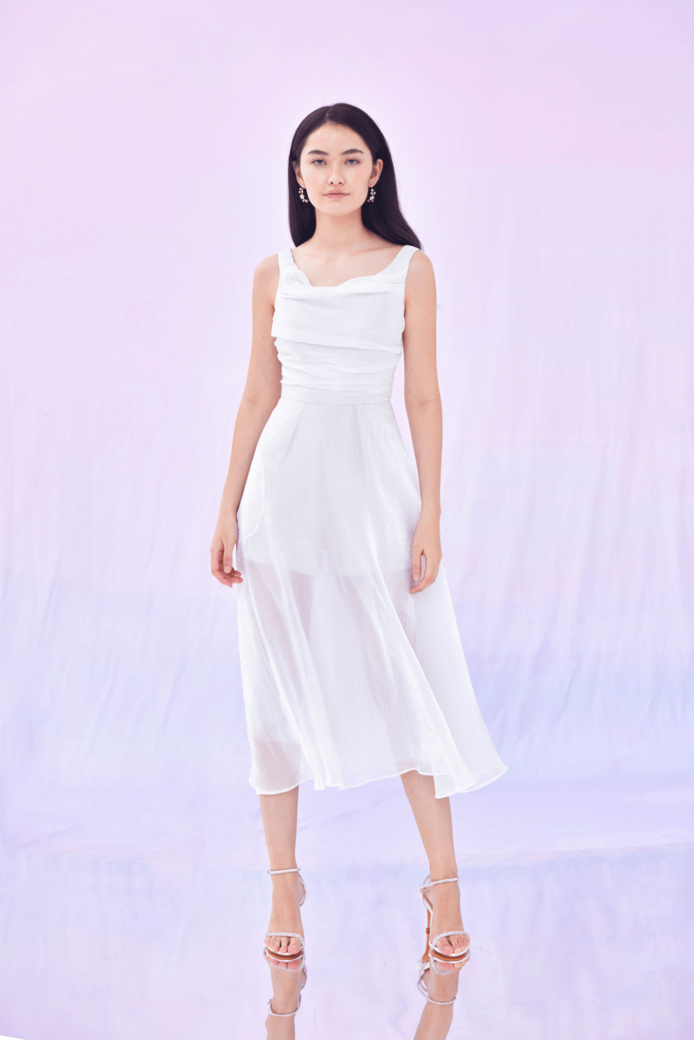 Farren White Organza Dress - Nimisski