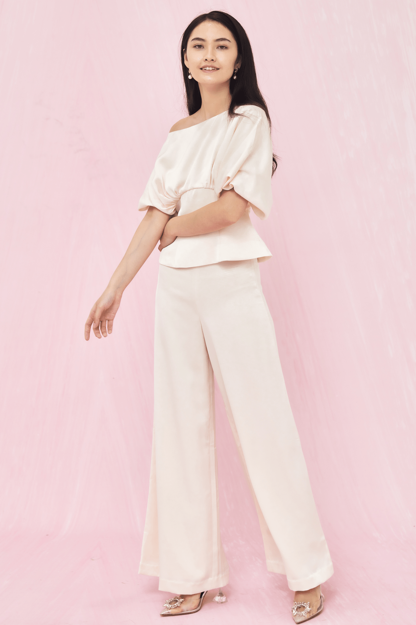 Georgett Beige Long Pants - Nimisski