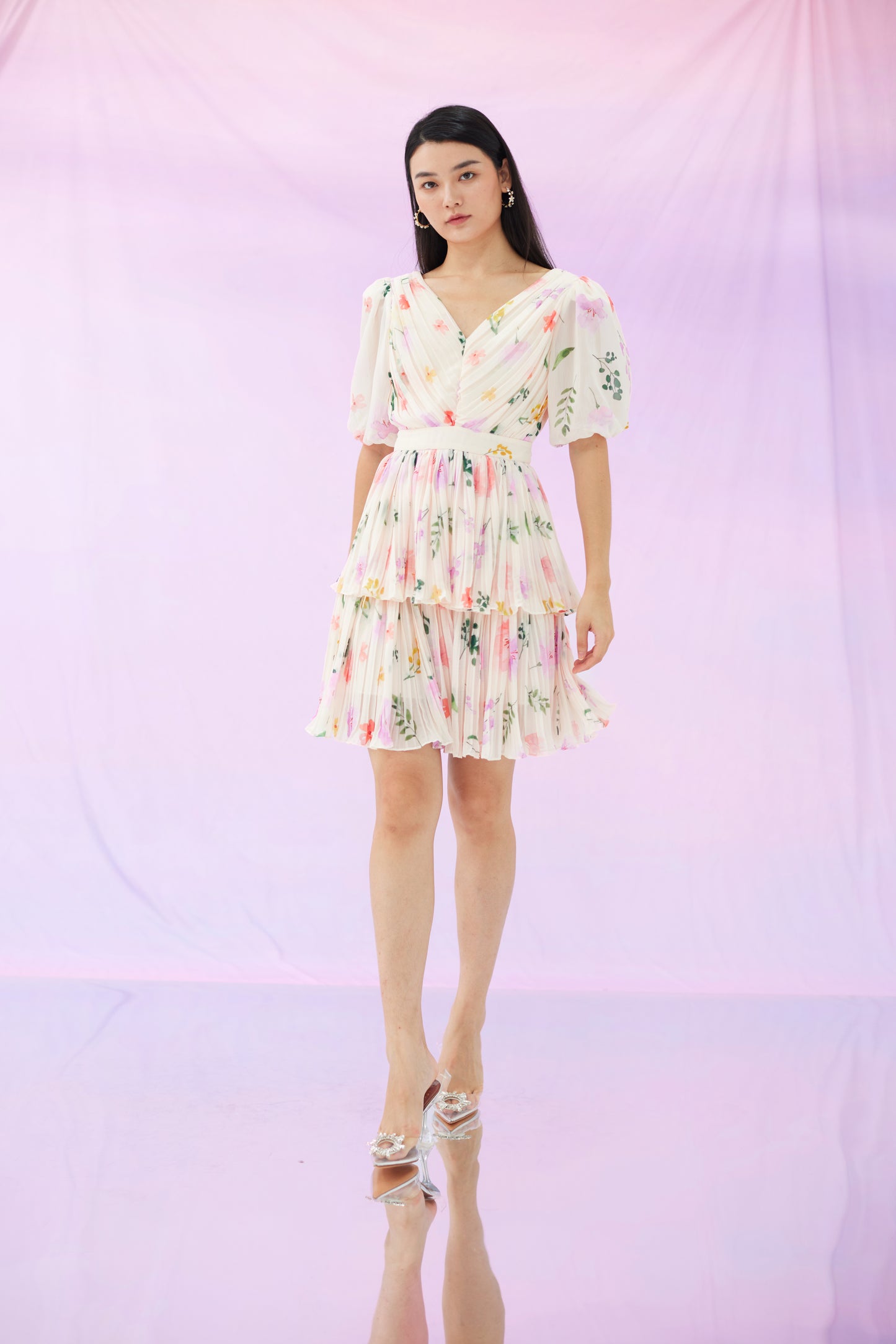 Georgiana Floral Prints Chiffon Dress