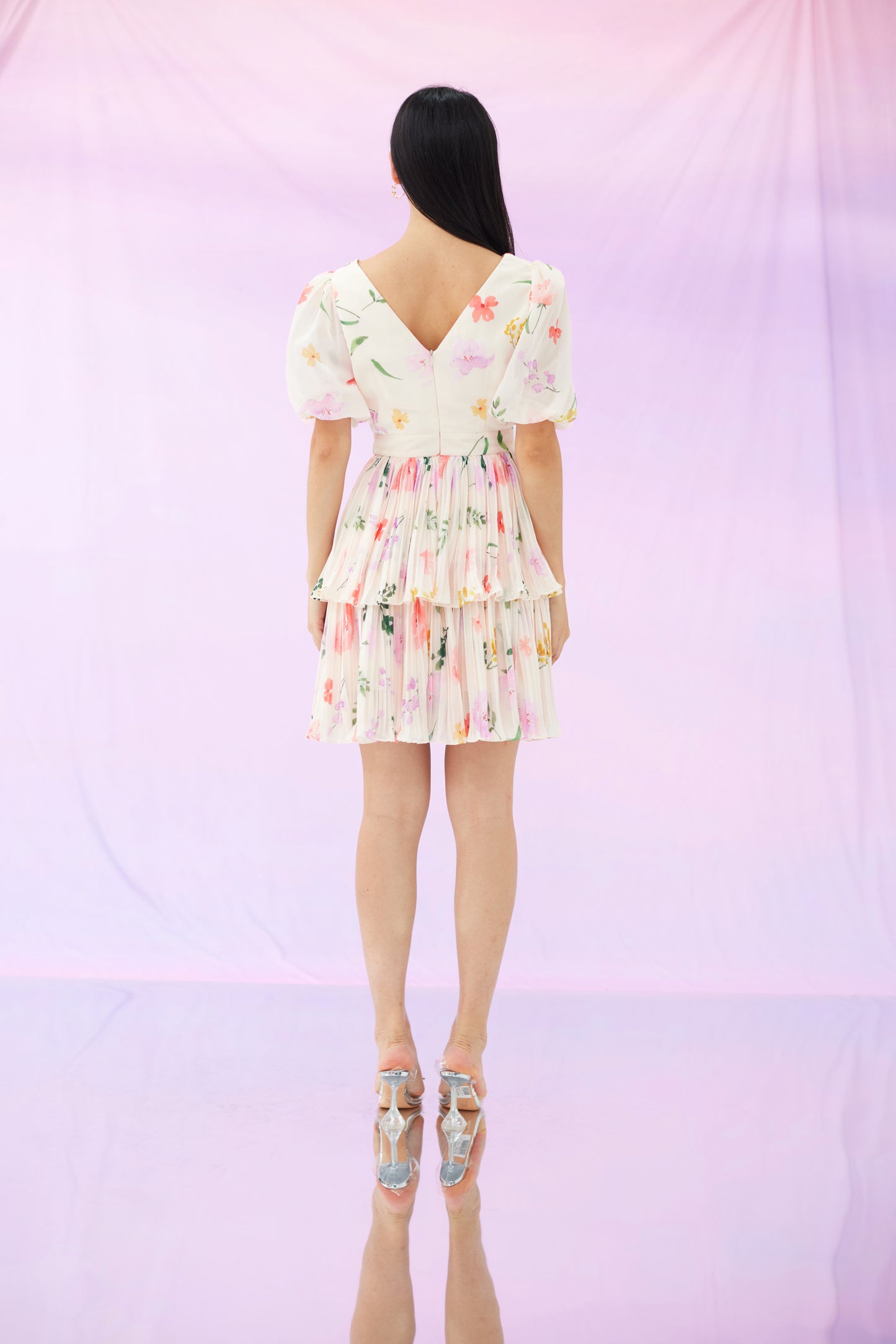 Georgiana Floral Prints Chiffon Dress