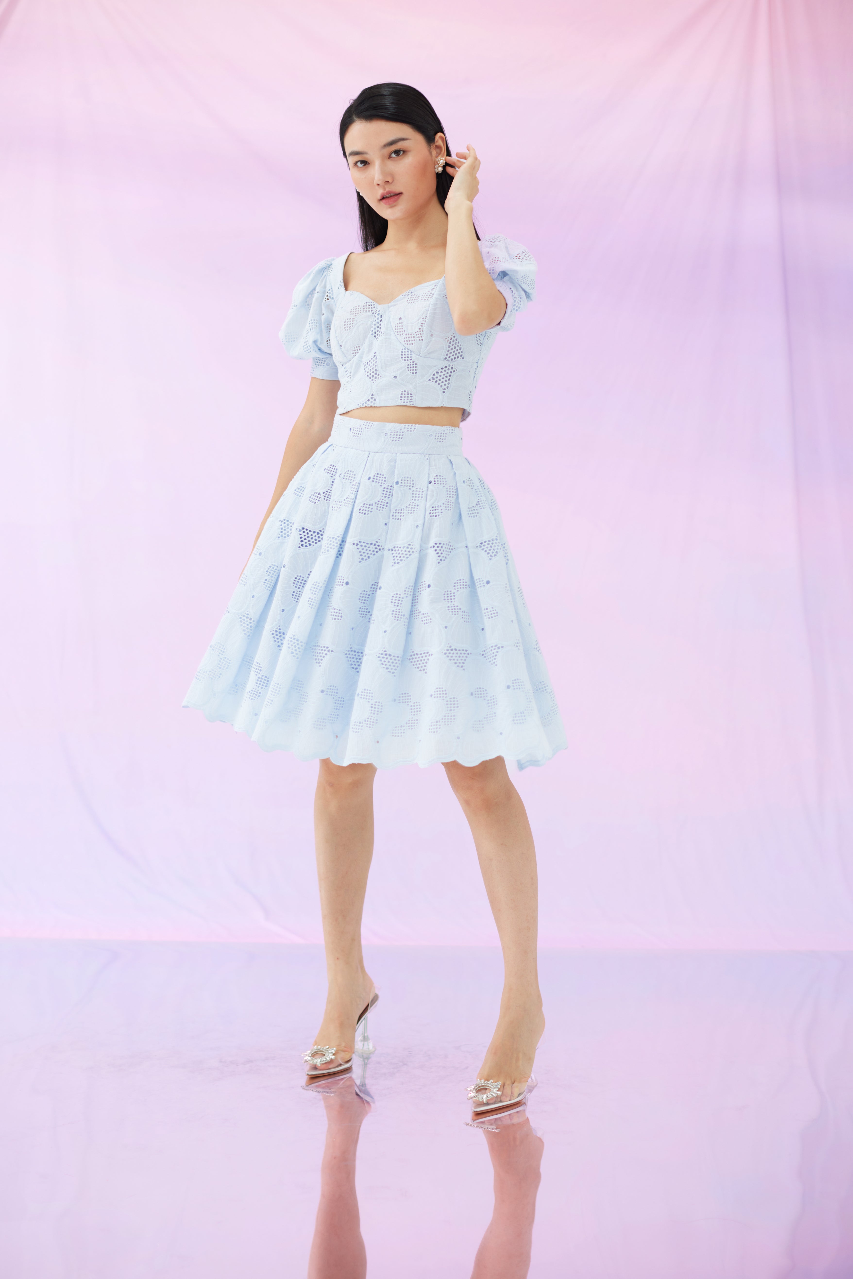 Glora Eyelet Lilac Skirt