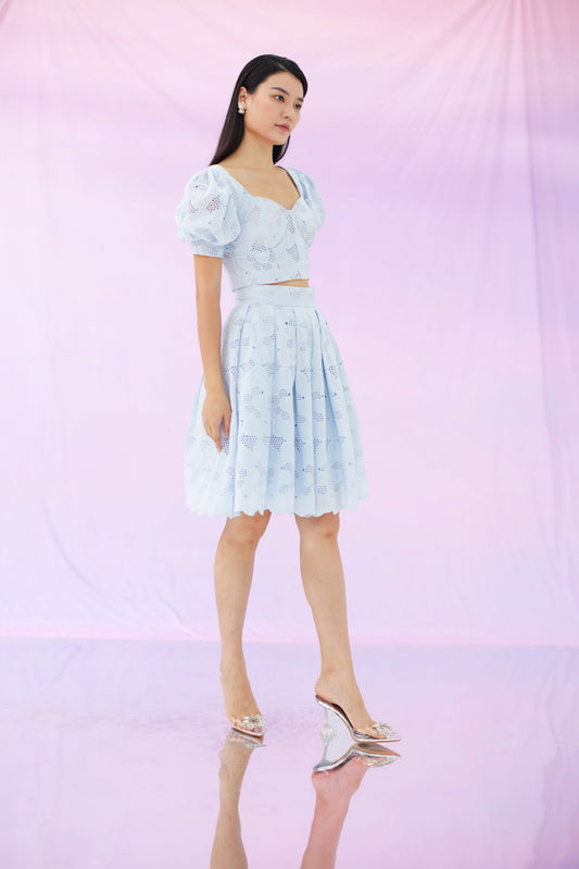 Glora Eyelet Lilac Skirt