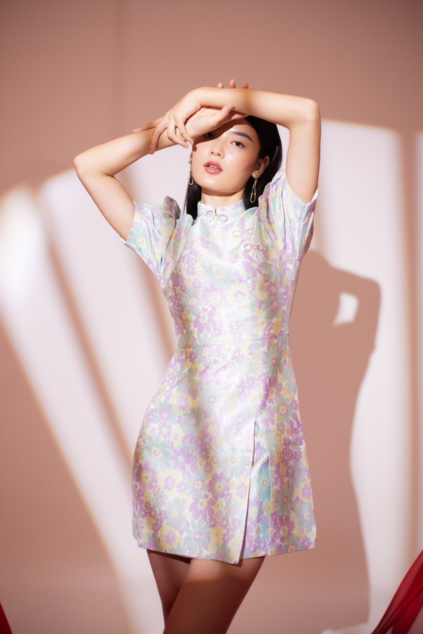 Hailee Cheongsam Purple Flower - Nimisski