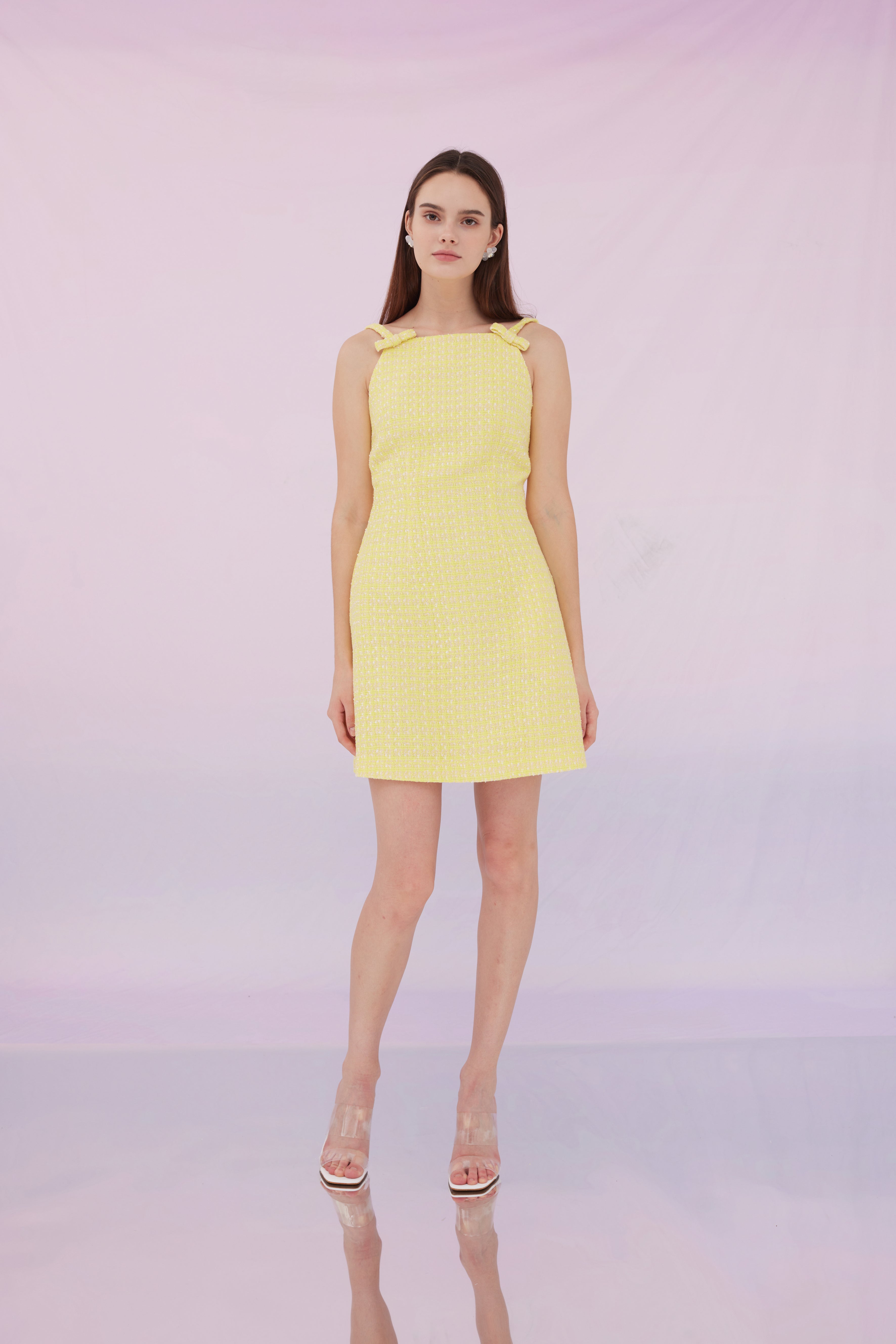 Gigi Yellow Tweed Dress
