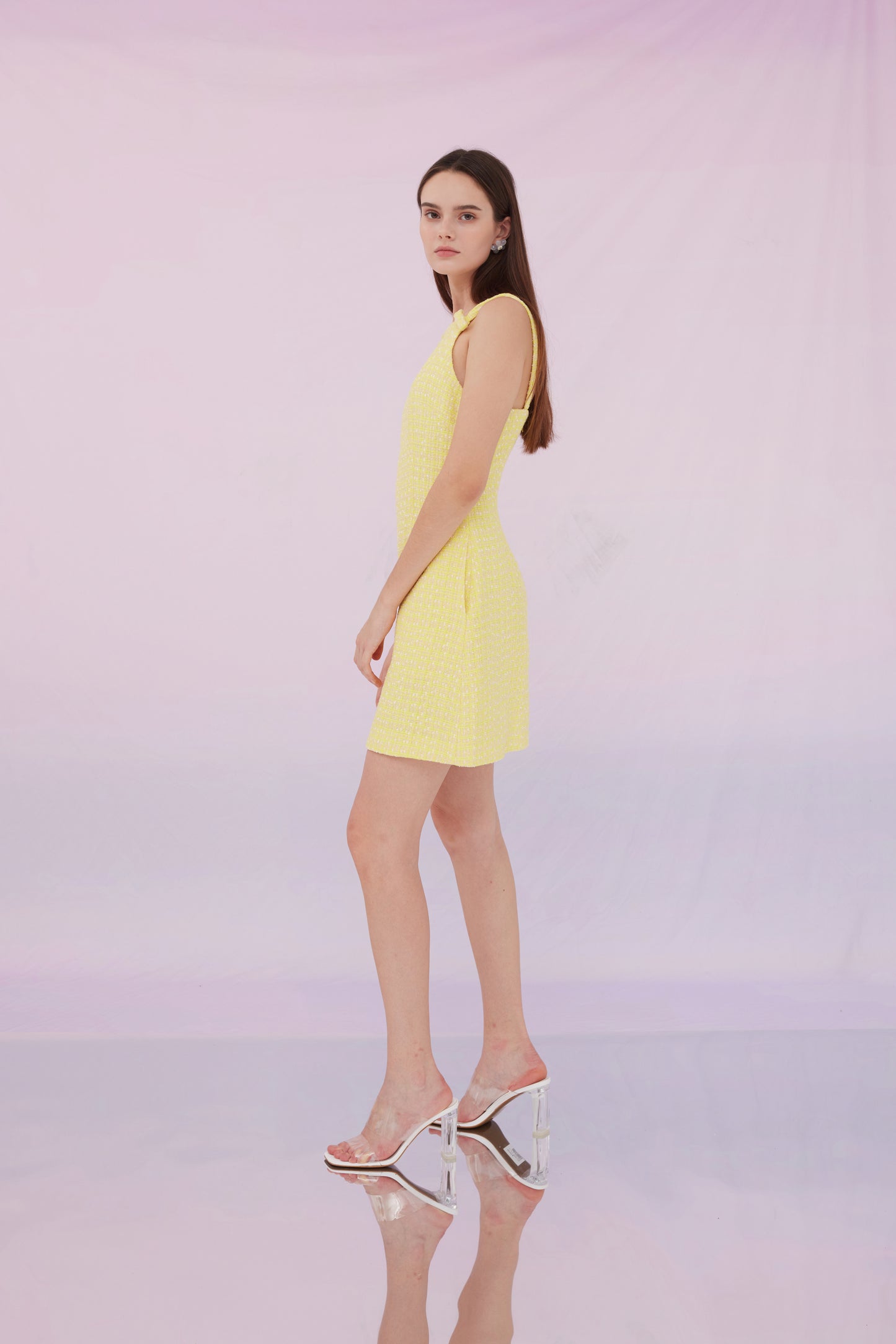 Gigi Yellow Tweed Dress