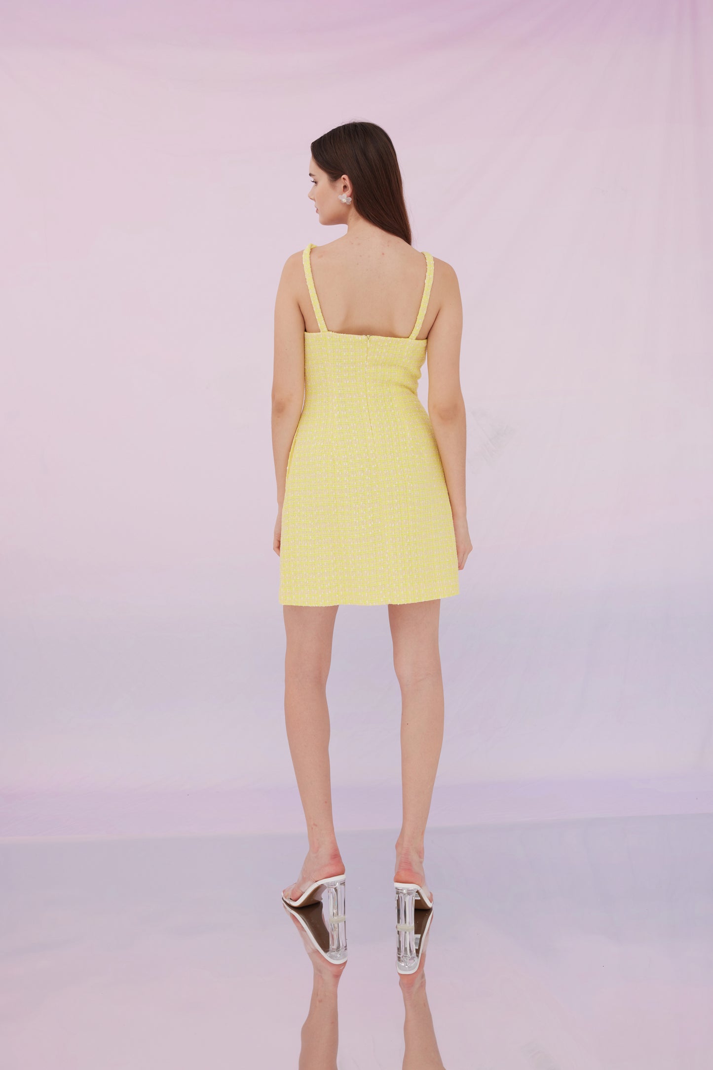 Gigi Yellow Tweed Dress