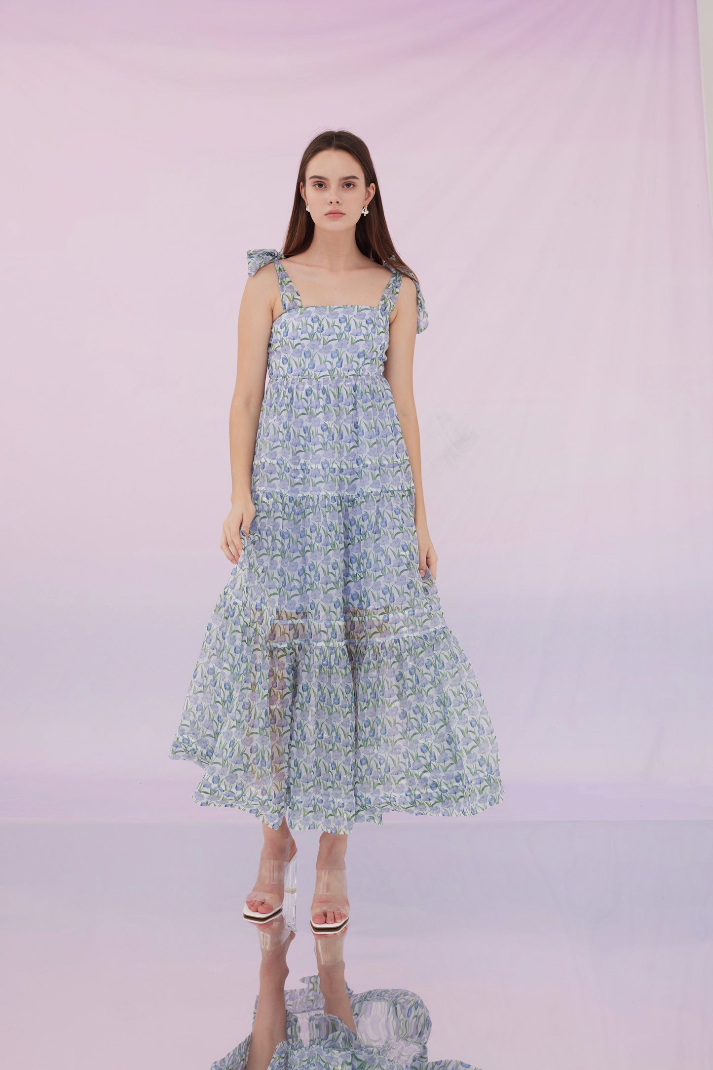 Edie Blue Floral Long Dress