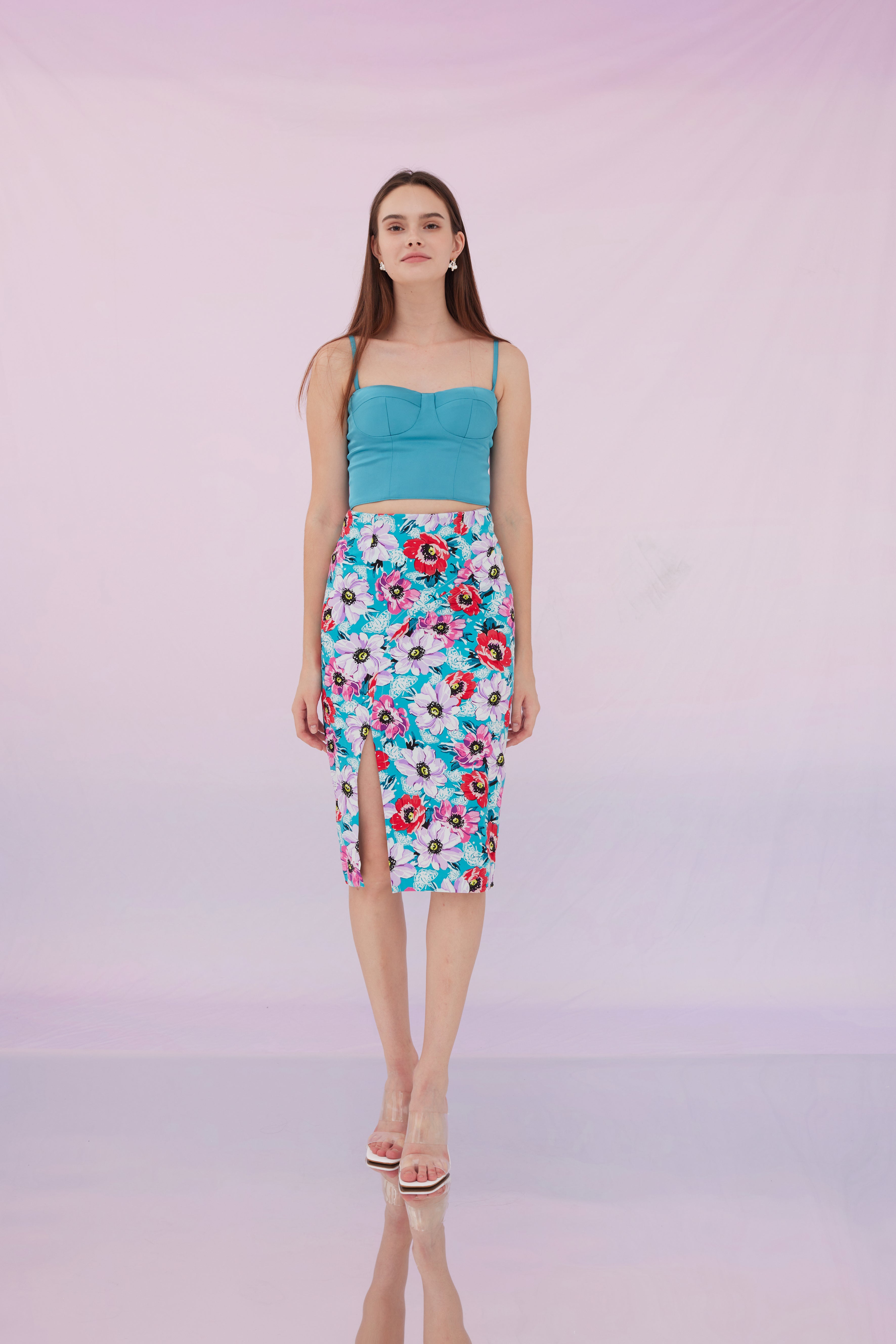 Guinn Peacock Blue Bustier Top