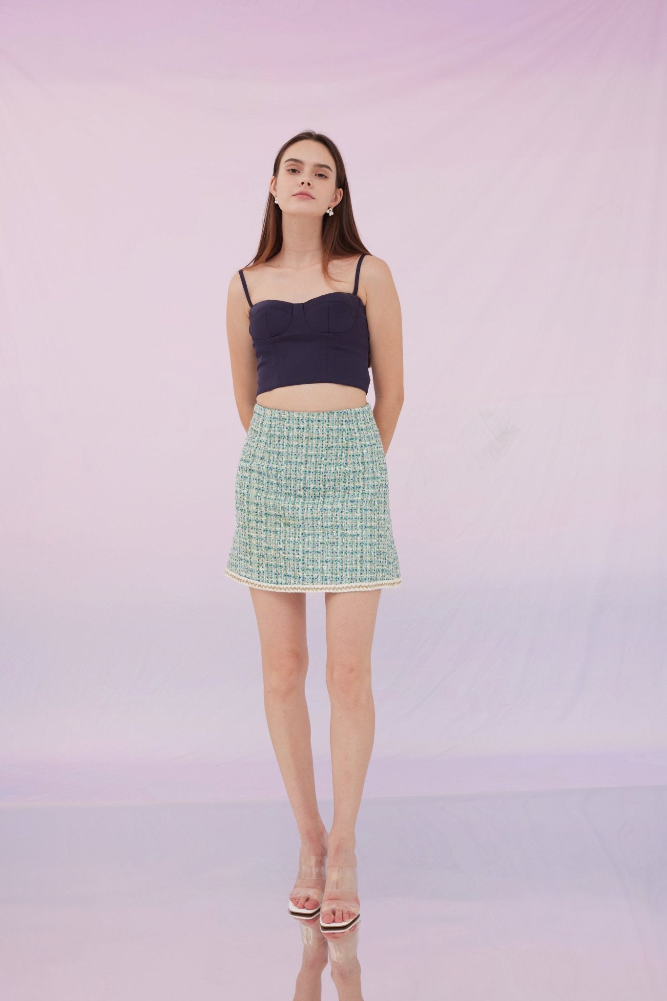 Guinn Navy Blue Bustier Top - Nimisski