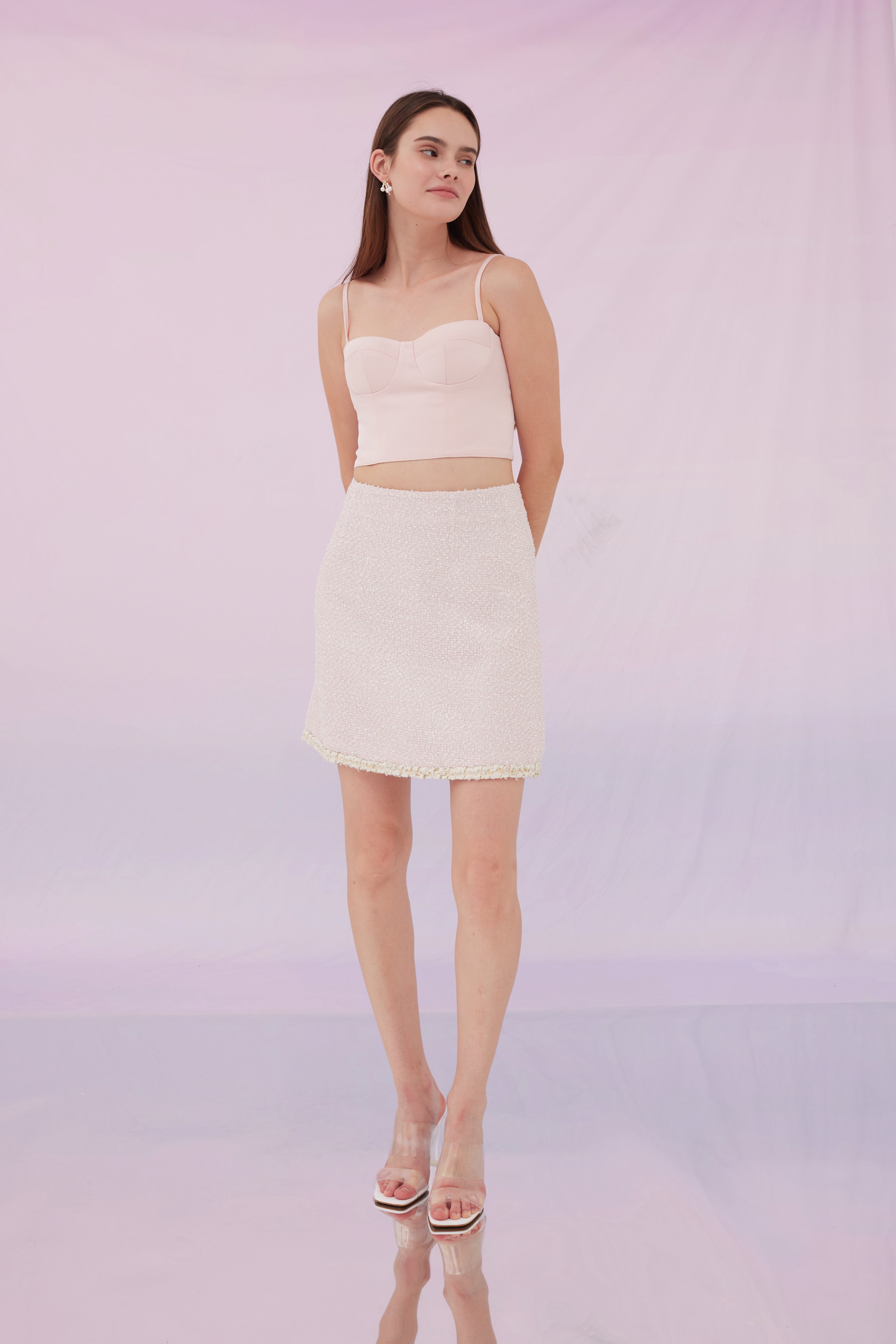 Jennifer Nude Pink Bustier Top