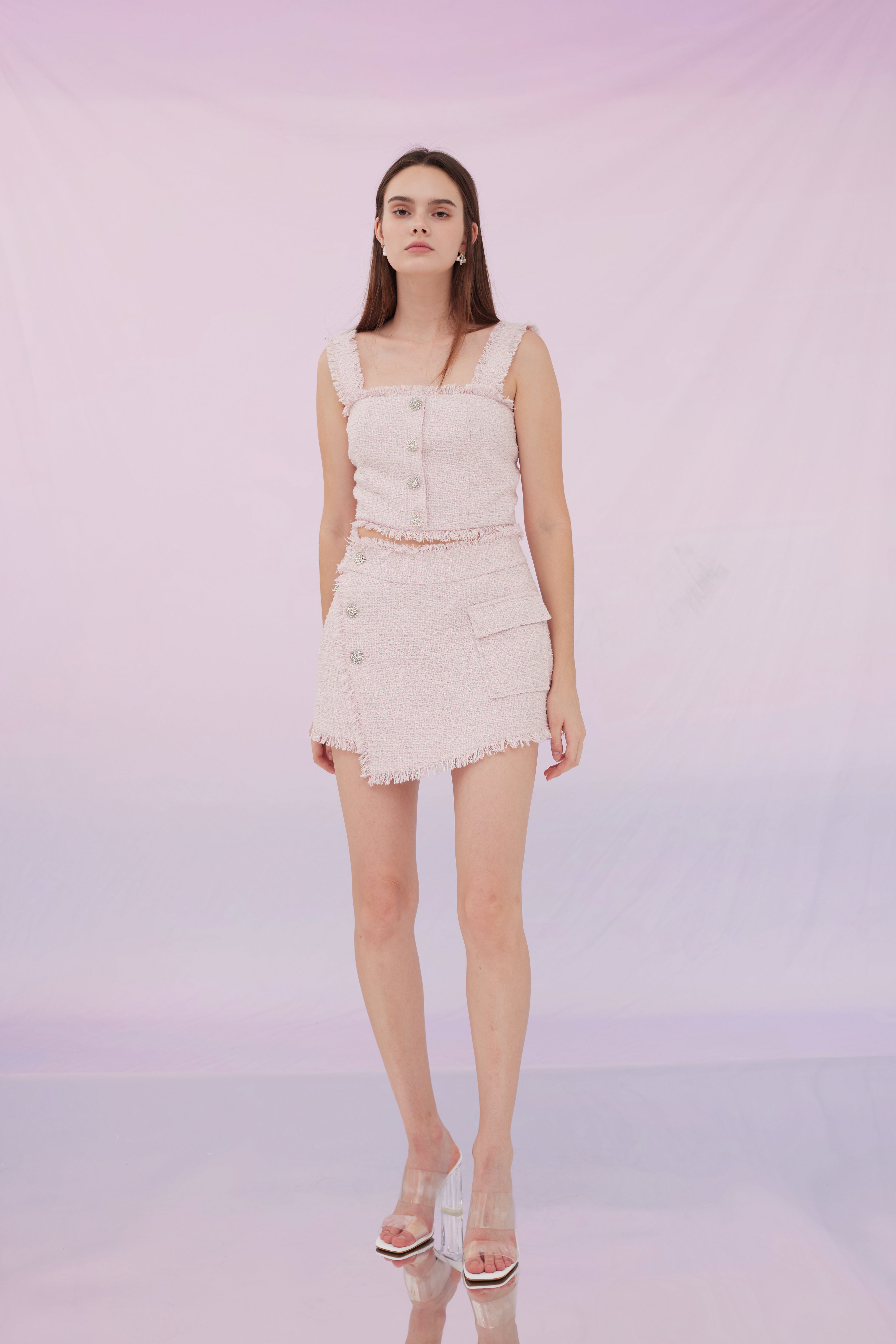 Gisele Pink Tweed Shorts
