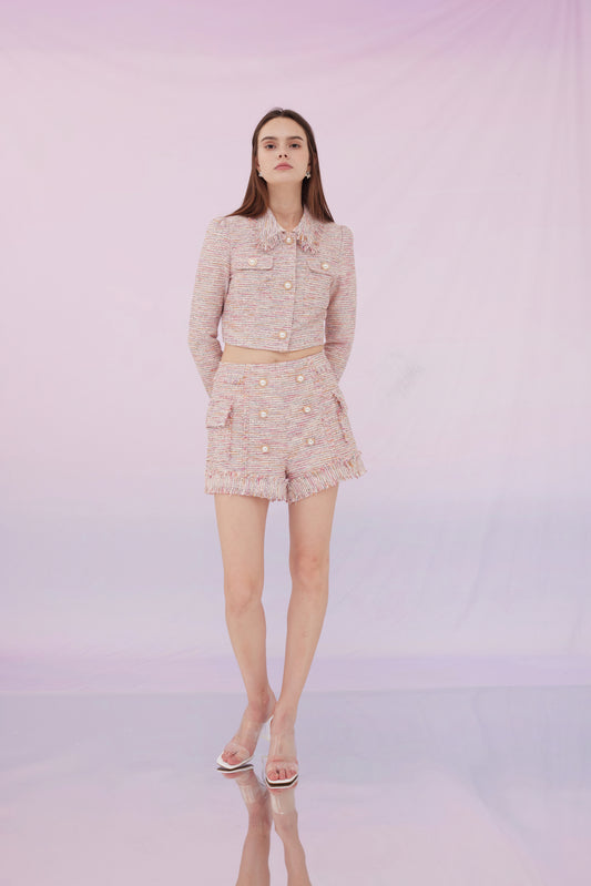 Gene Multi Pink Tweed Jacket and Shorts