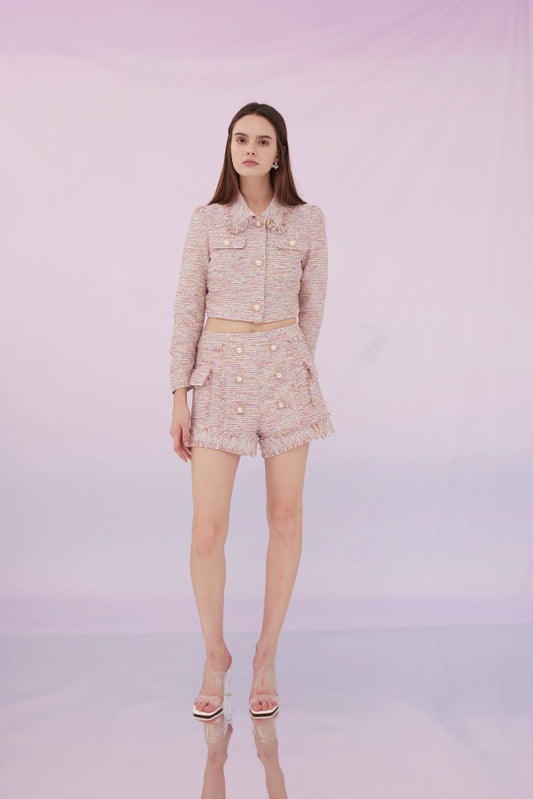 Gene Multi Pink Tweed Jacket and Shorts