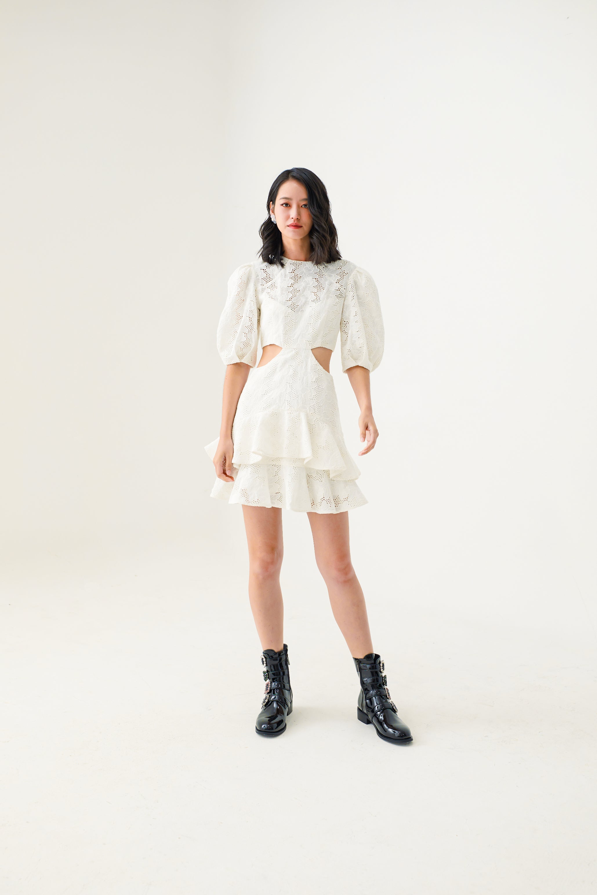 Emilie White Eyelet Dress
