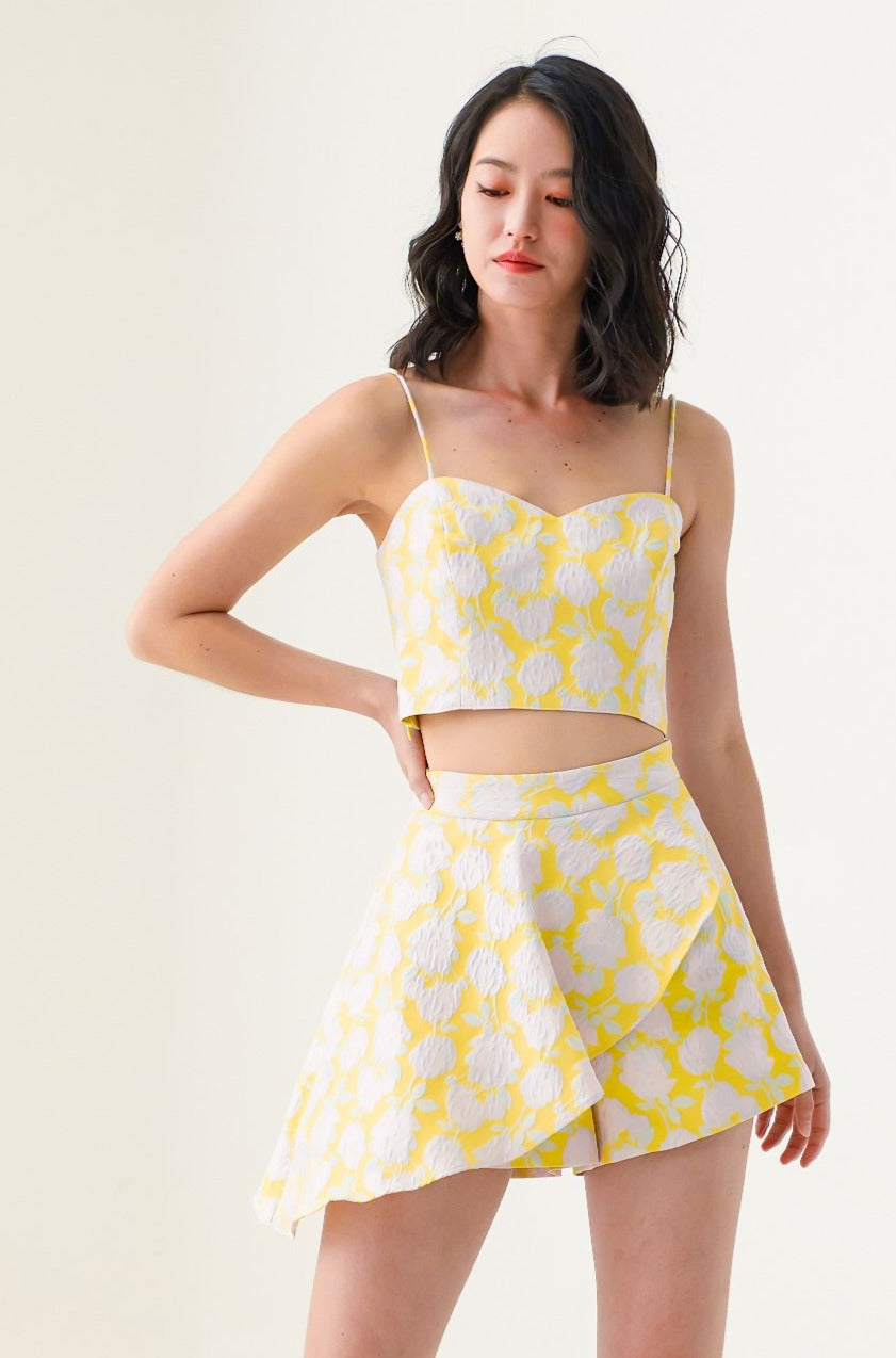 Eryn Yellow Brocade Top