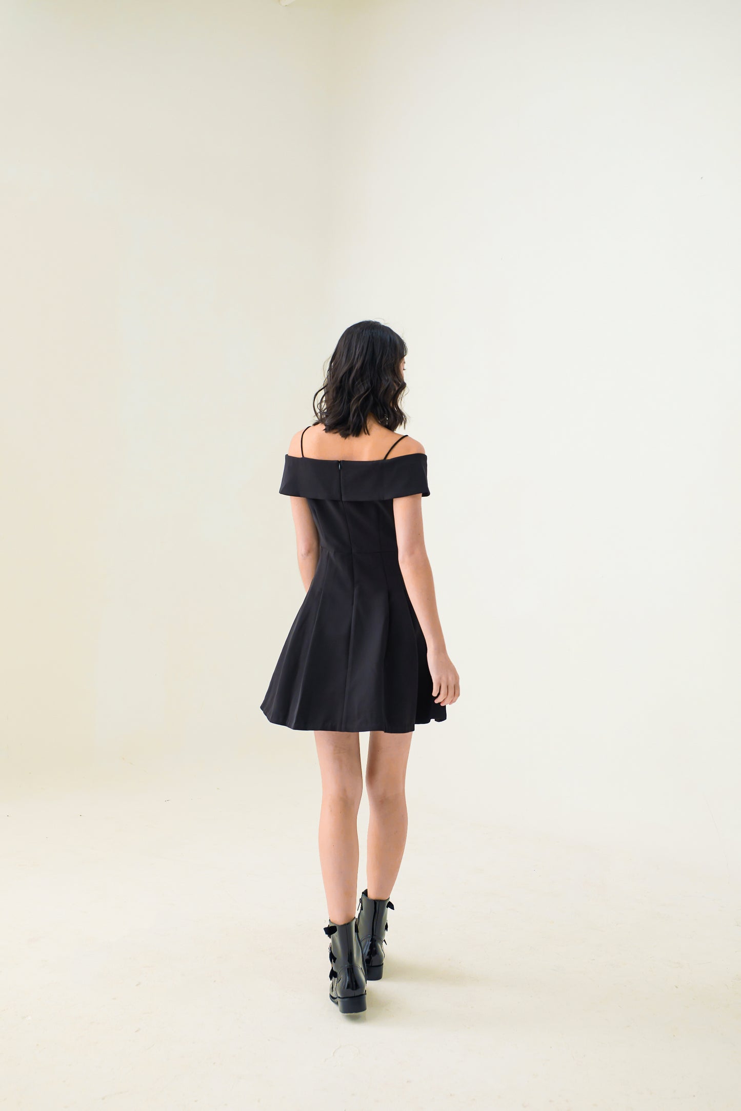 Eila Black Off-Shoulder Dress