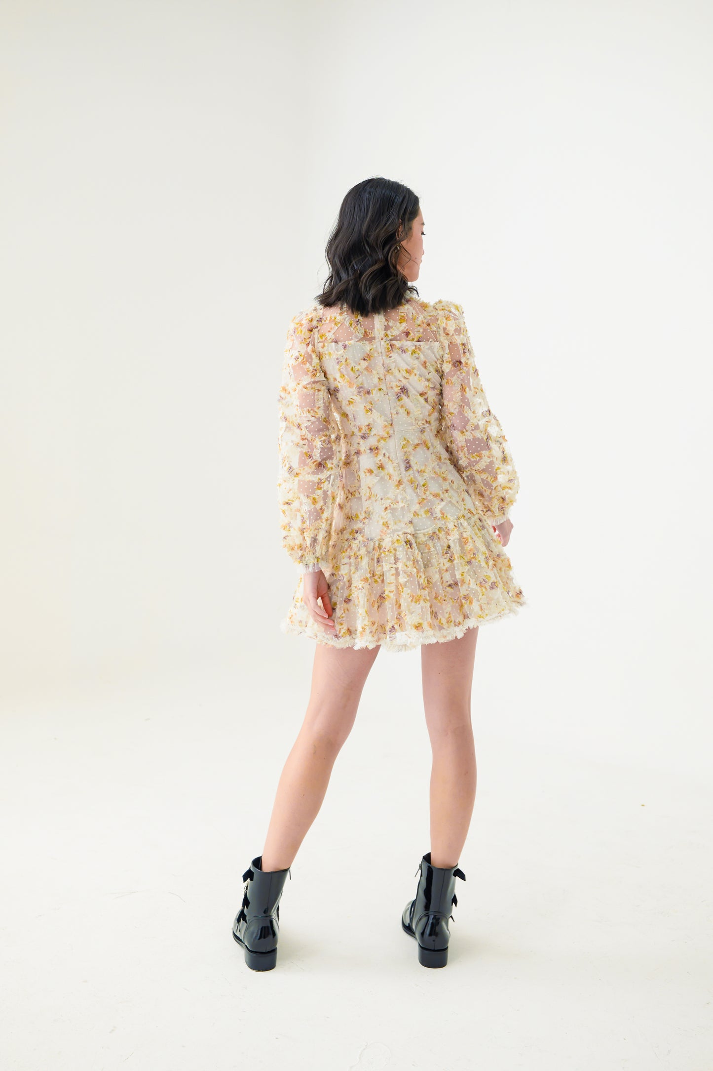 Eleni Ruffles Floral Prints Dress