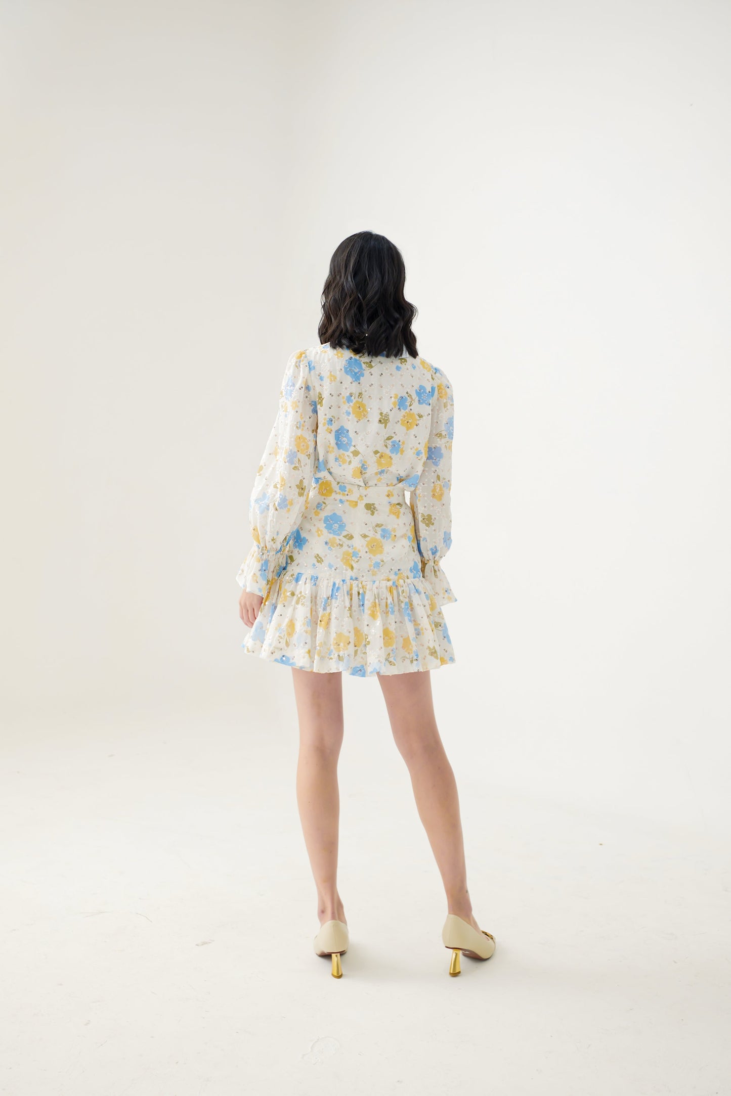 Evana Sequins Floral Prints Skirt