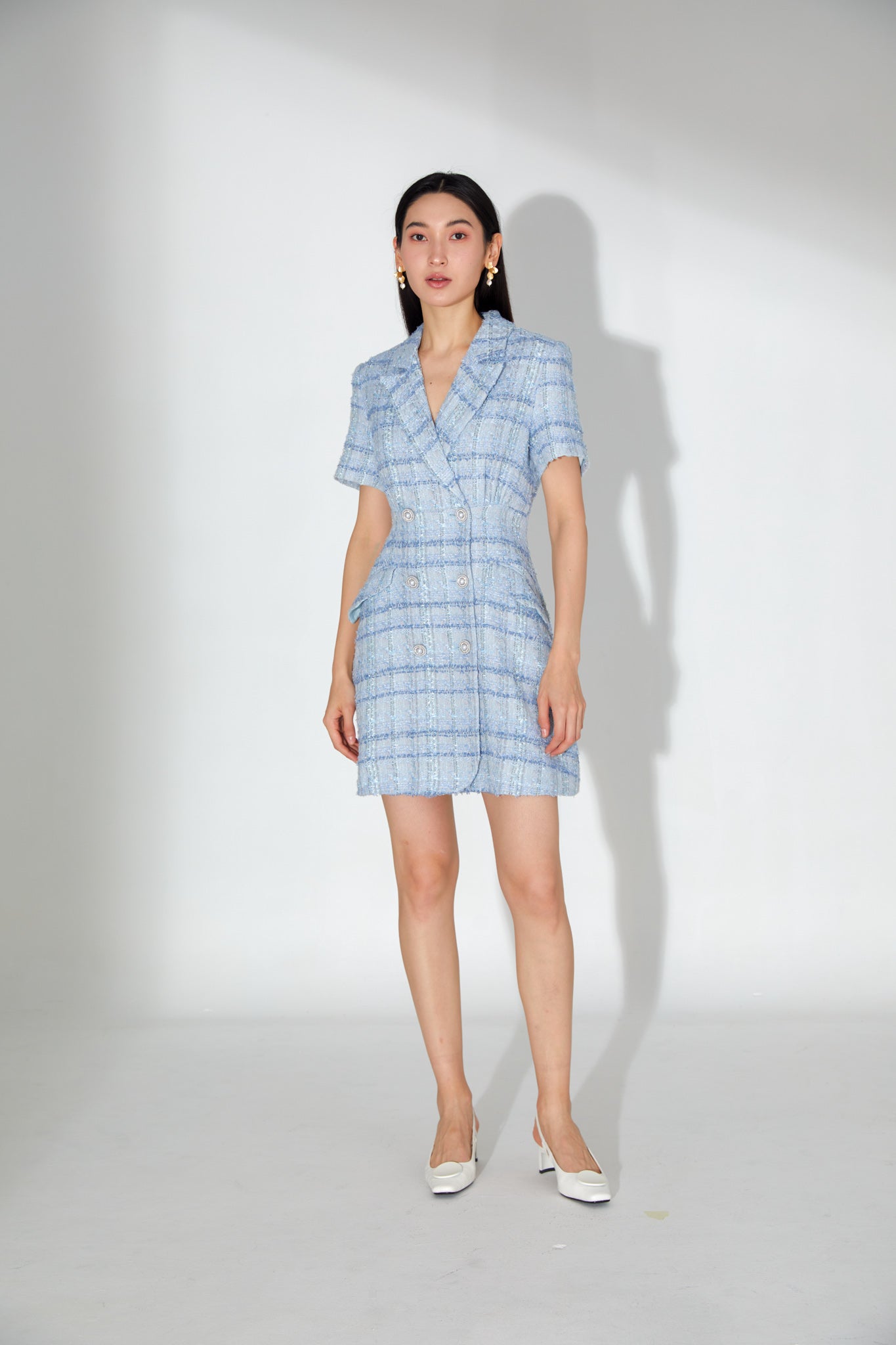 Davina Tweed Jacket Dress Light Blue