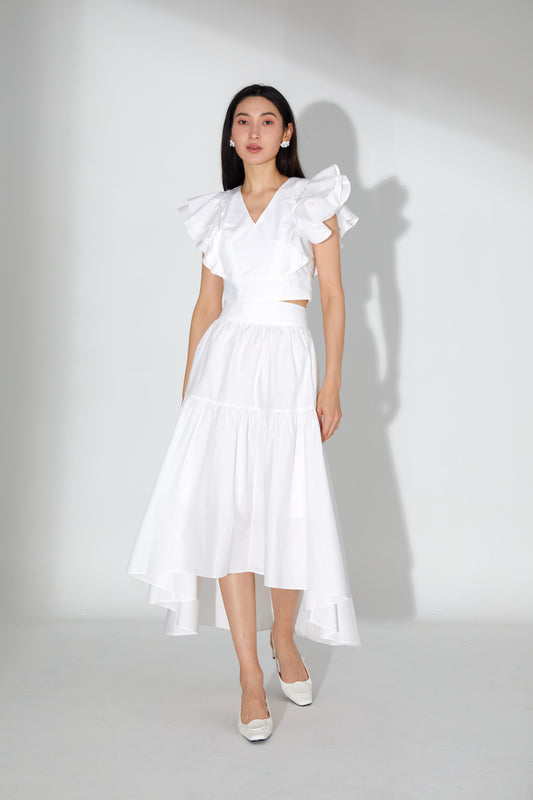 Erica Asymmetrical Skirt in White