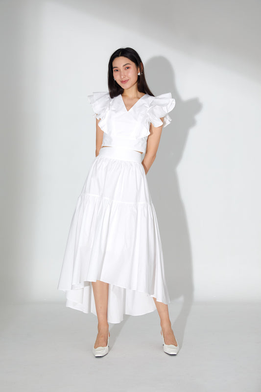Erica Asymmetrical Skirt in White
