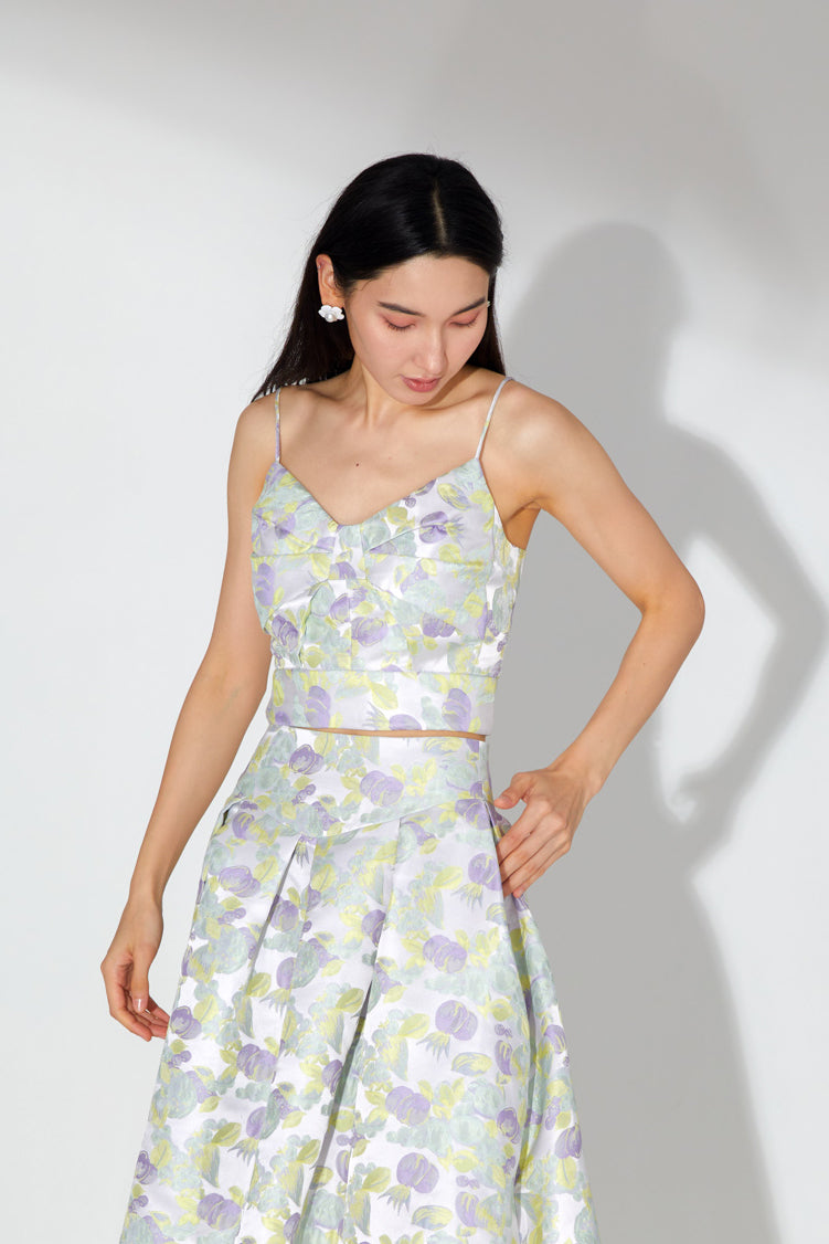 Jade Brocade Strap Top