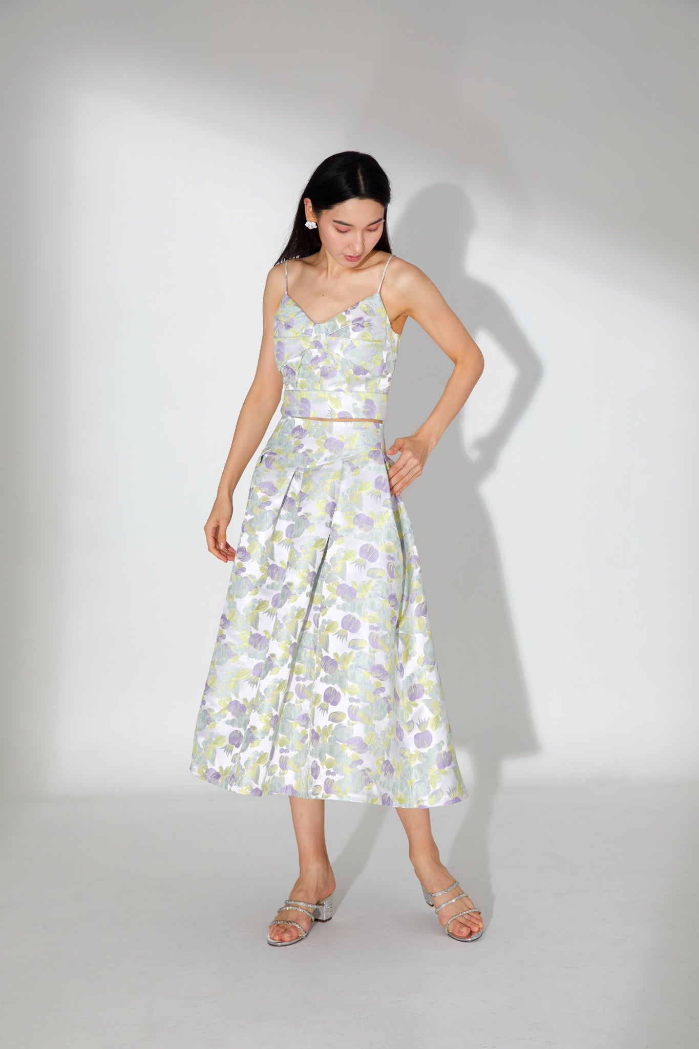 Jade Floral Brocade Skirt