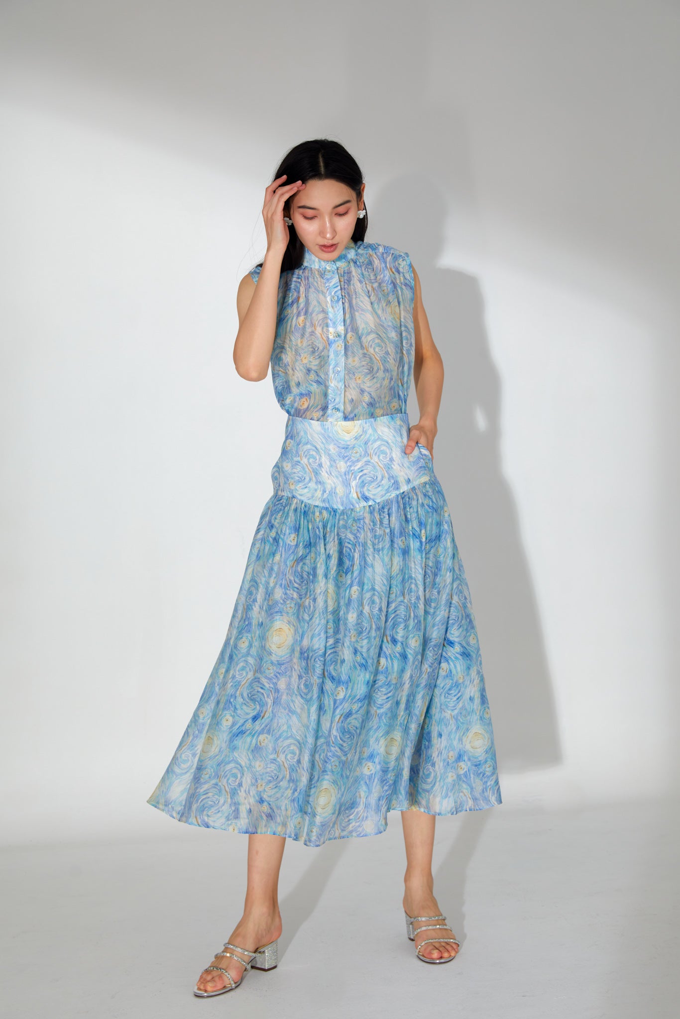 Juliette Chiffon Abstract Printed Skirt