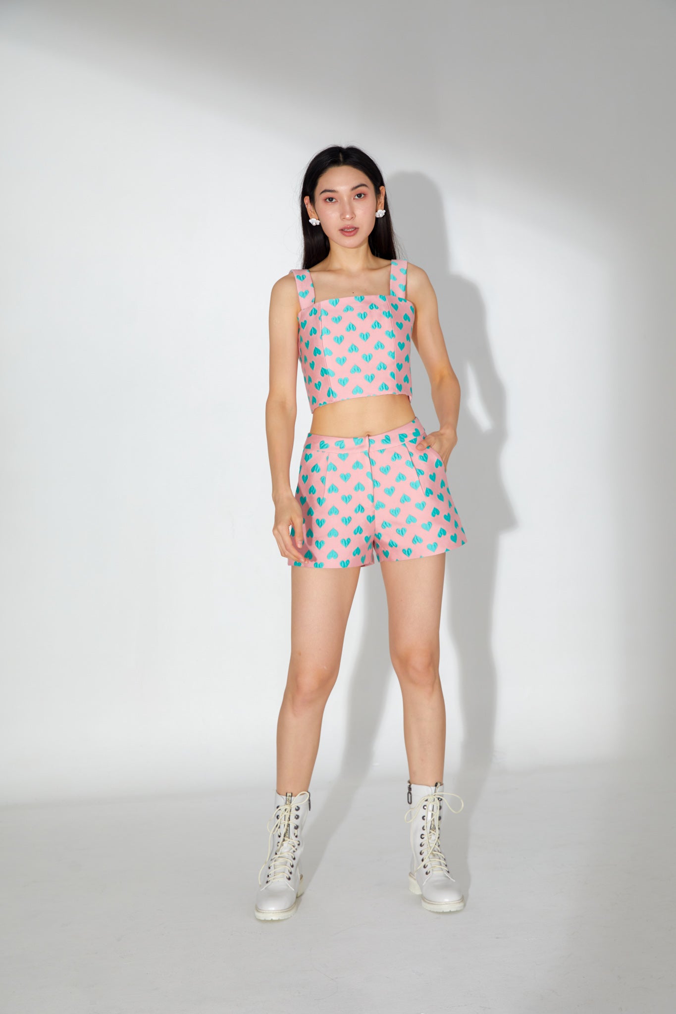 Izzy Heart Printed Crop Top