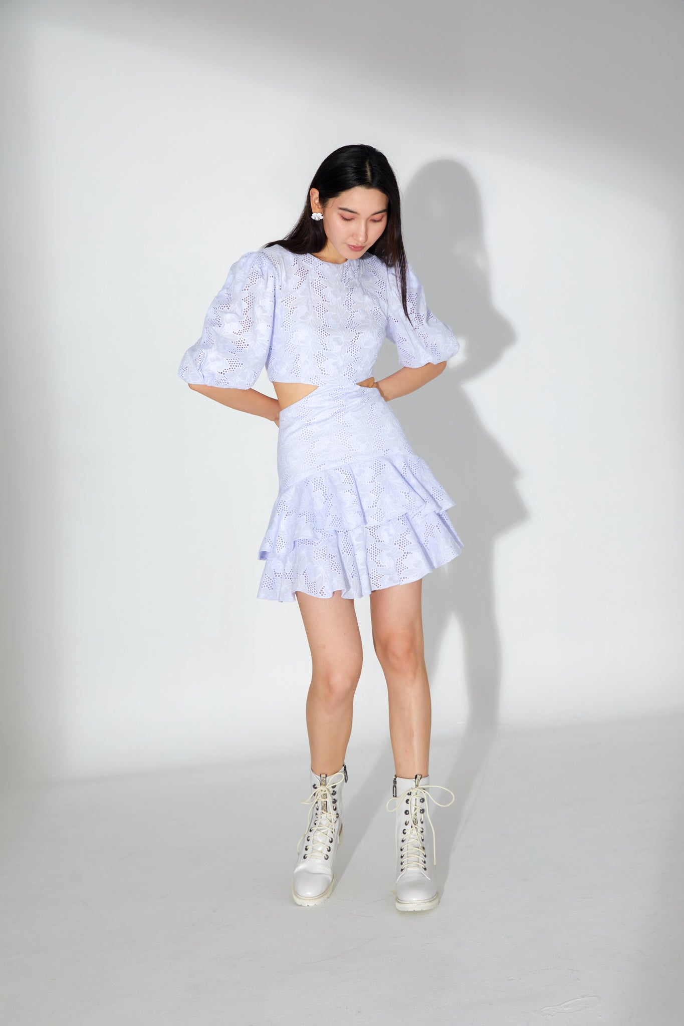 Emilie Purple Eyelet Dress