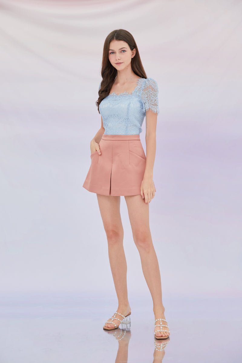 Jenny Dark Pink A - line Shorts - Nimisski