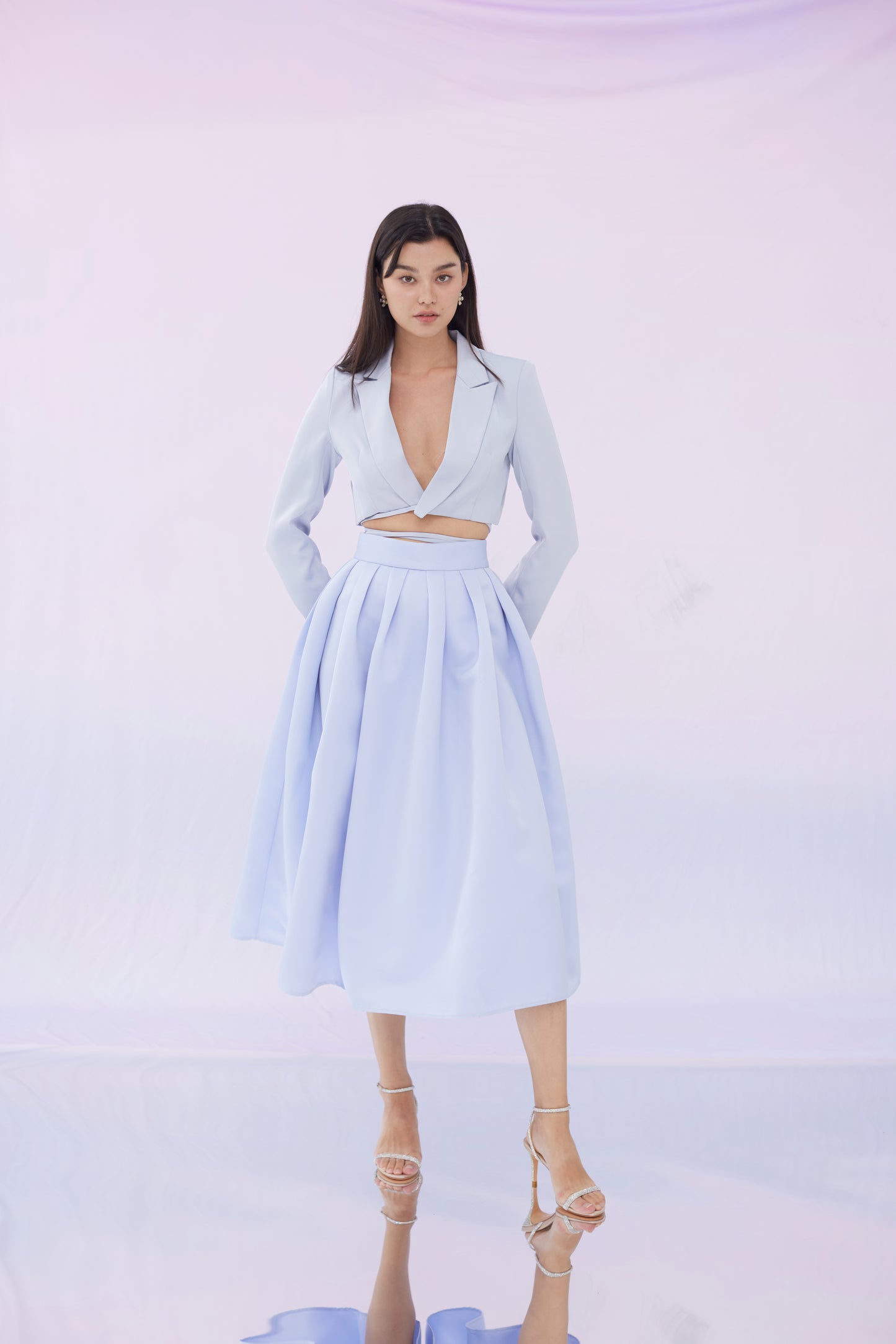 Geneva Lilac Pleated Skirt