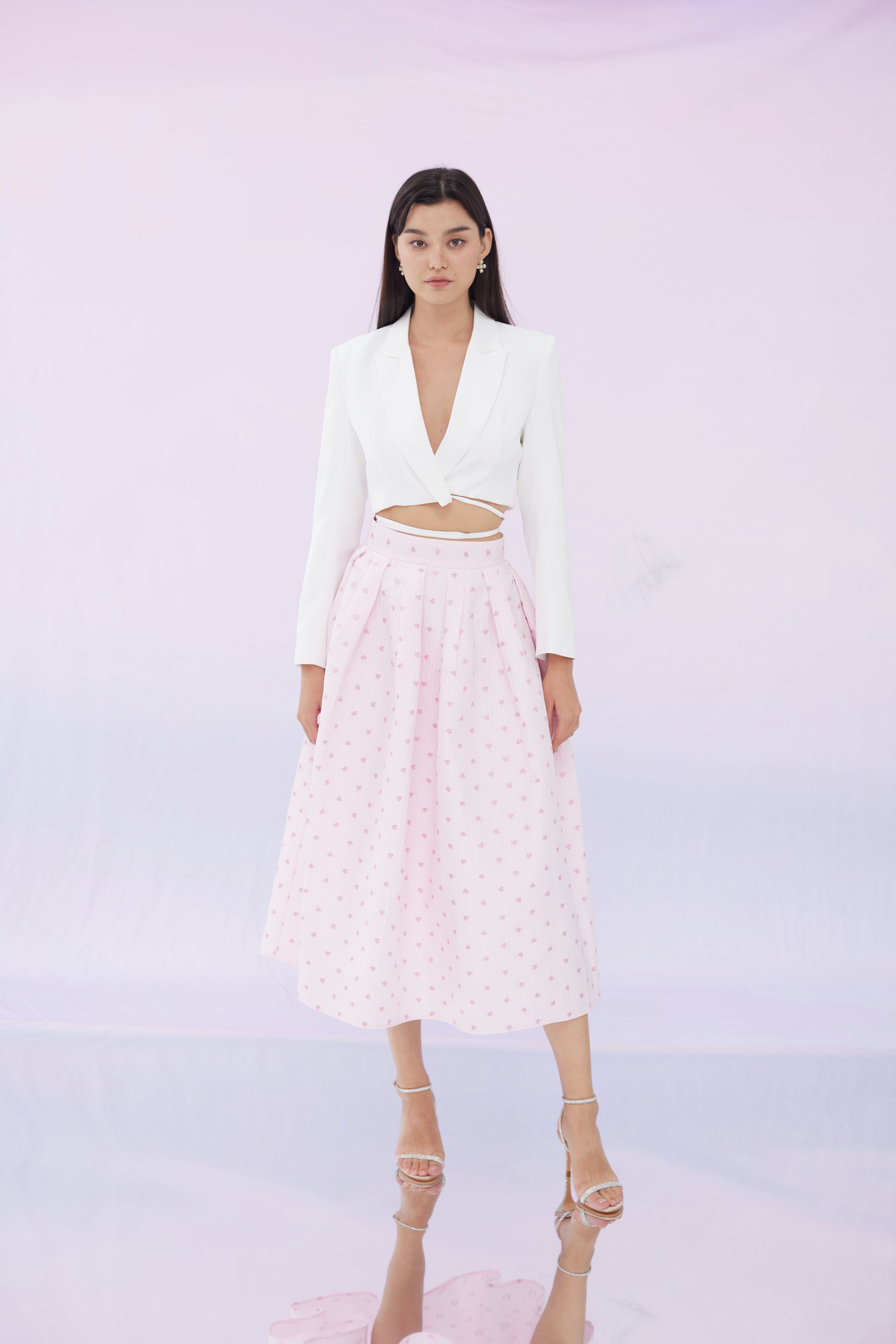 Gaia Pink Love Pleated Skirt