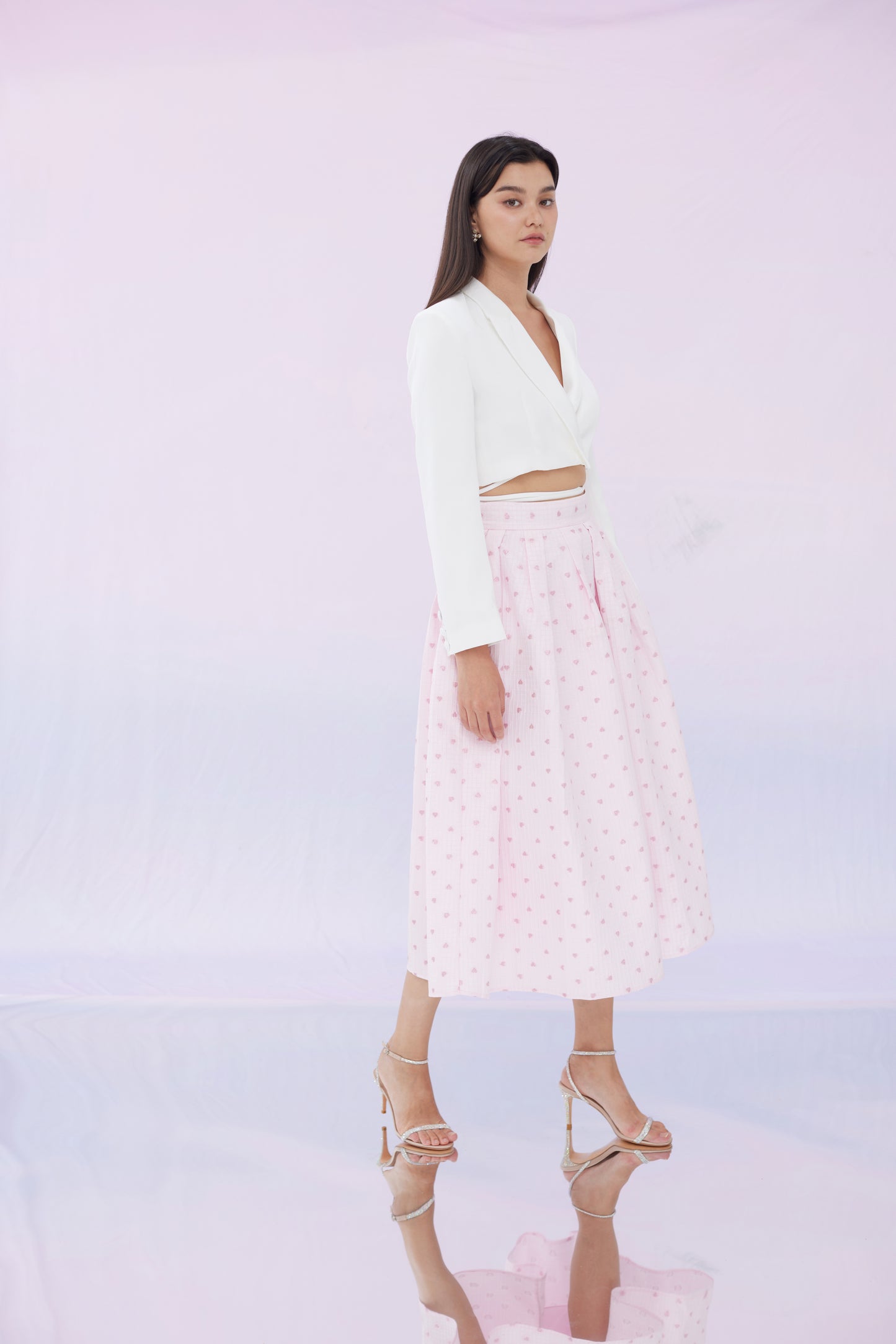 Gaia Pink Love Pleated Skirt