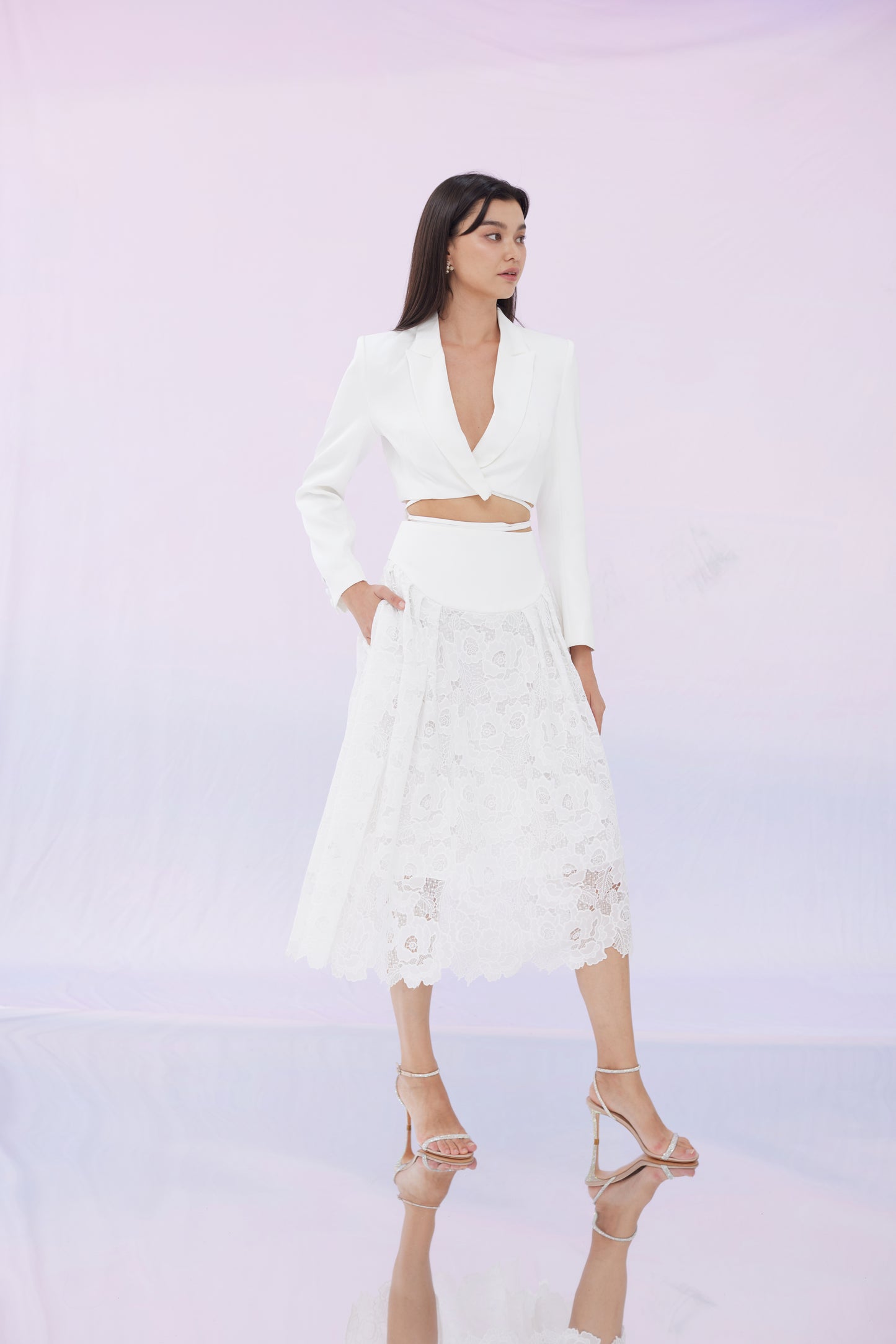 Feliz White Lace Skirt