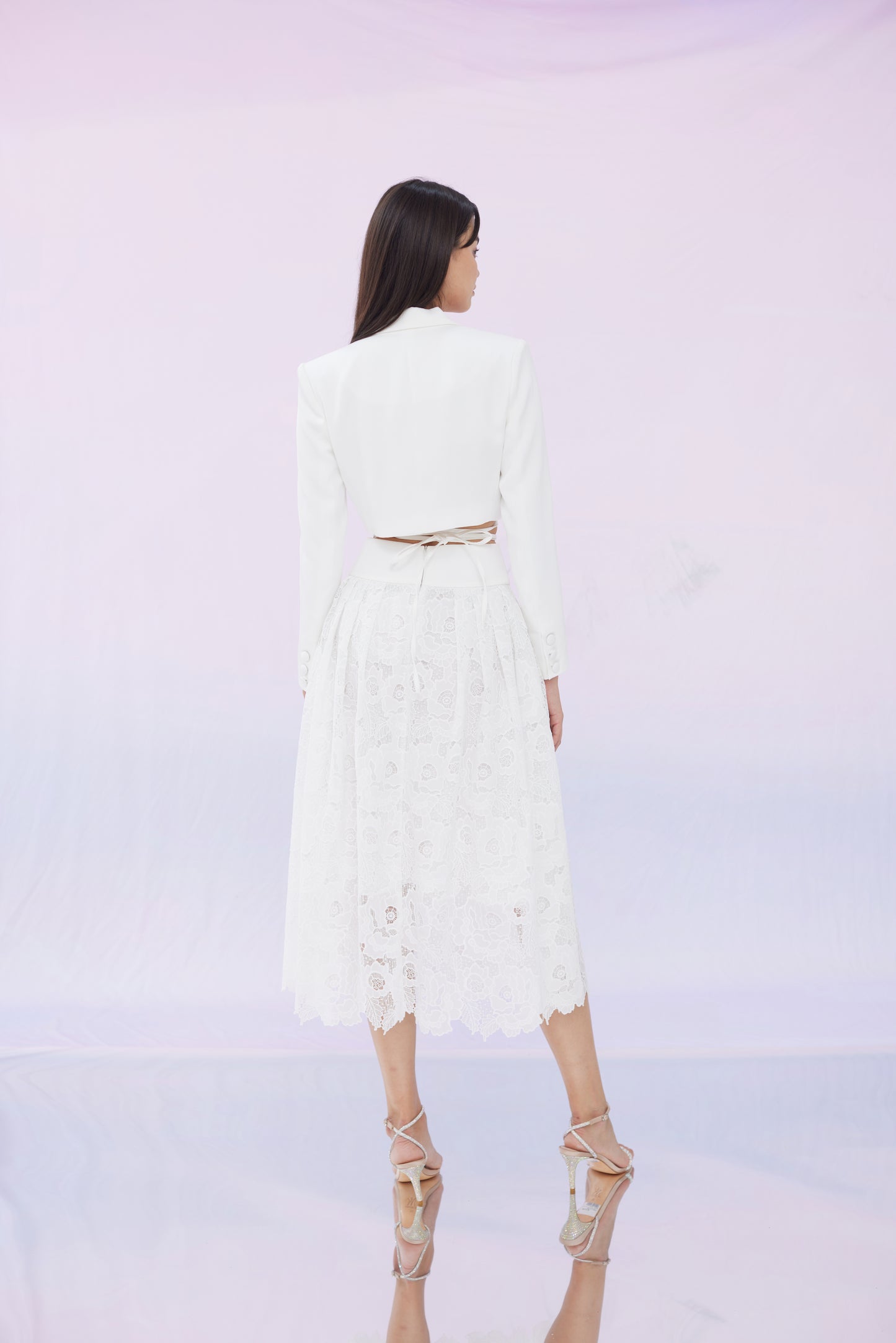 Feliz White Lace Skirt