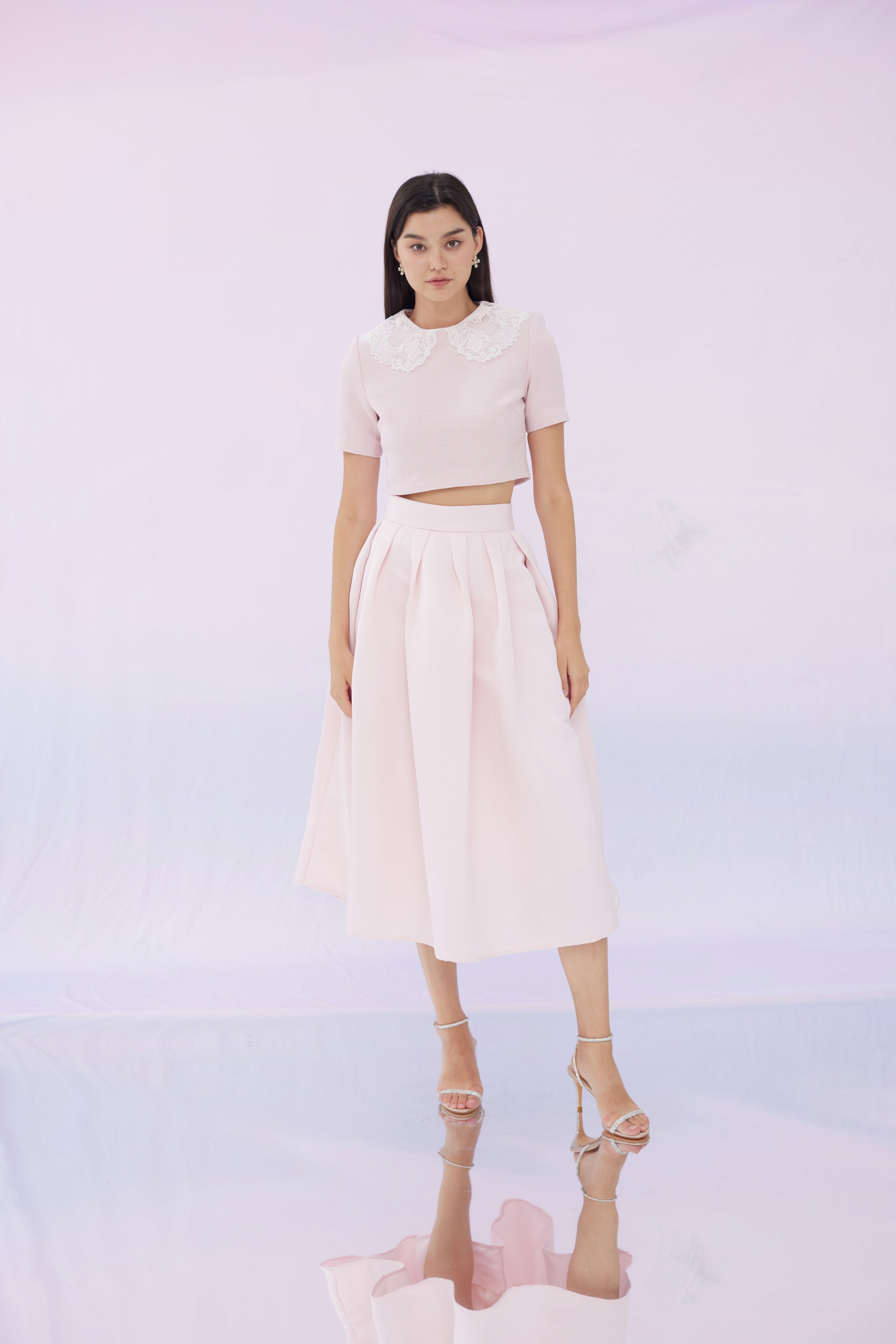Geneva Pink Pleated Skirt