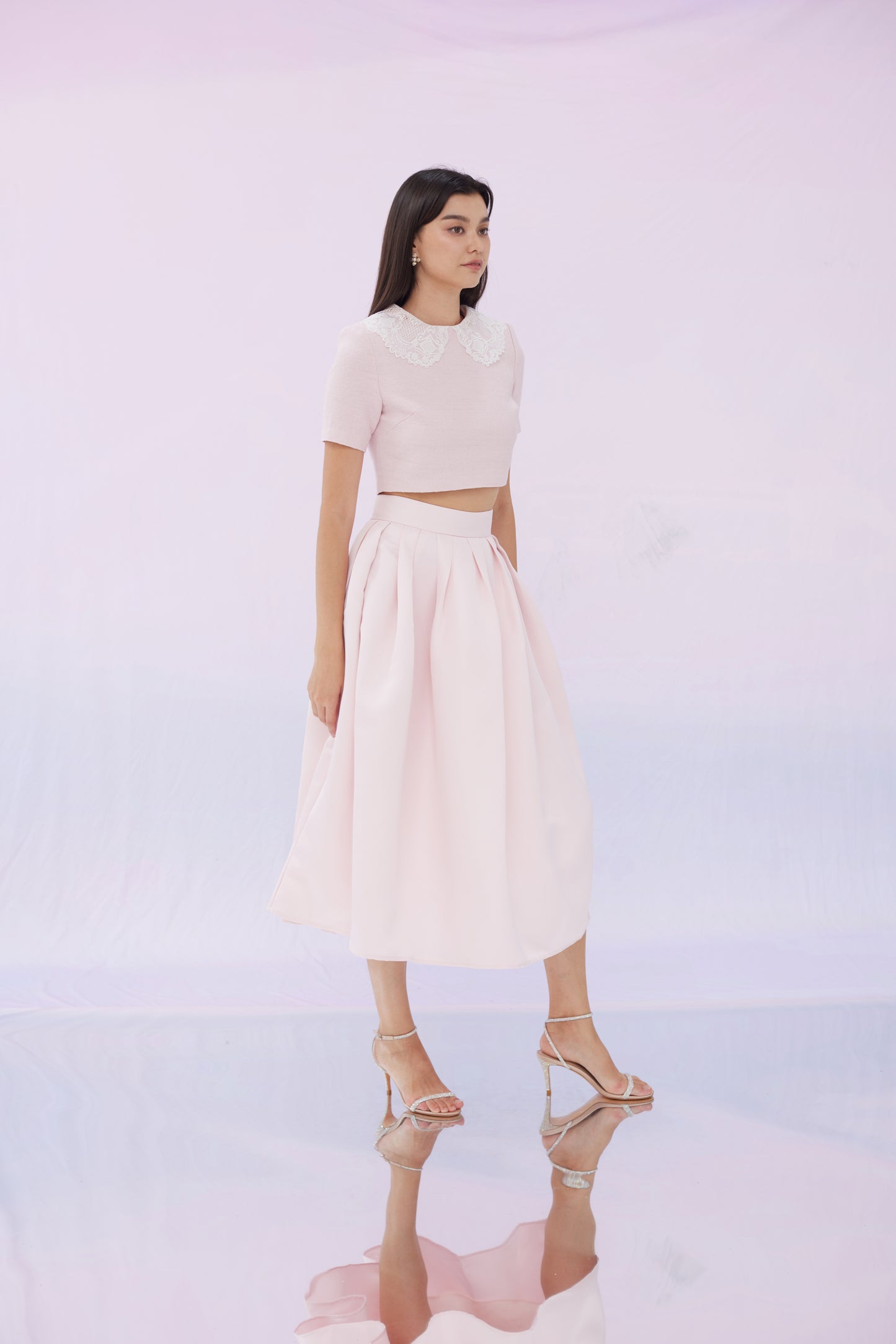 Geneva Pink Pleated Skirt