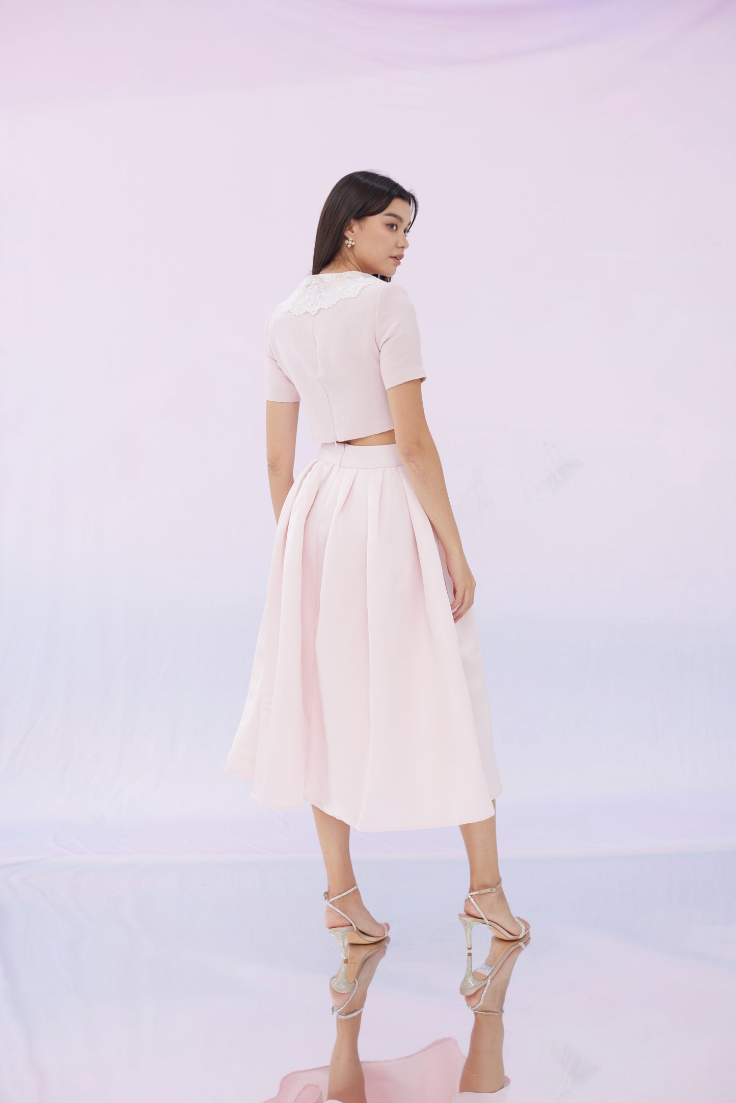 Geneva Pink Pleated Skirt