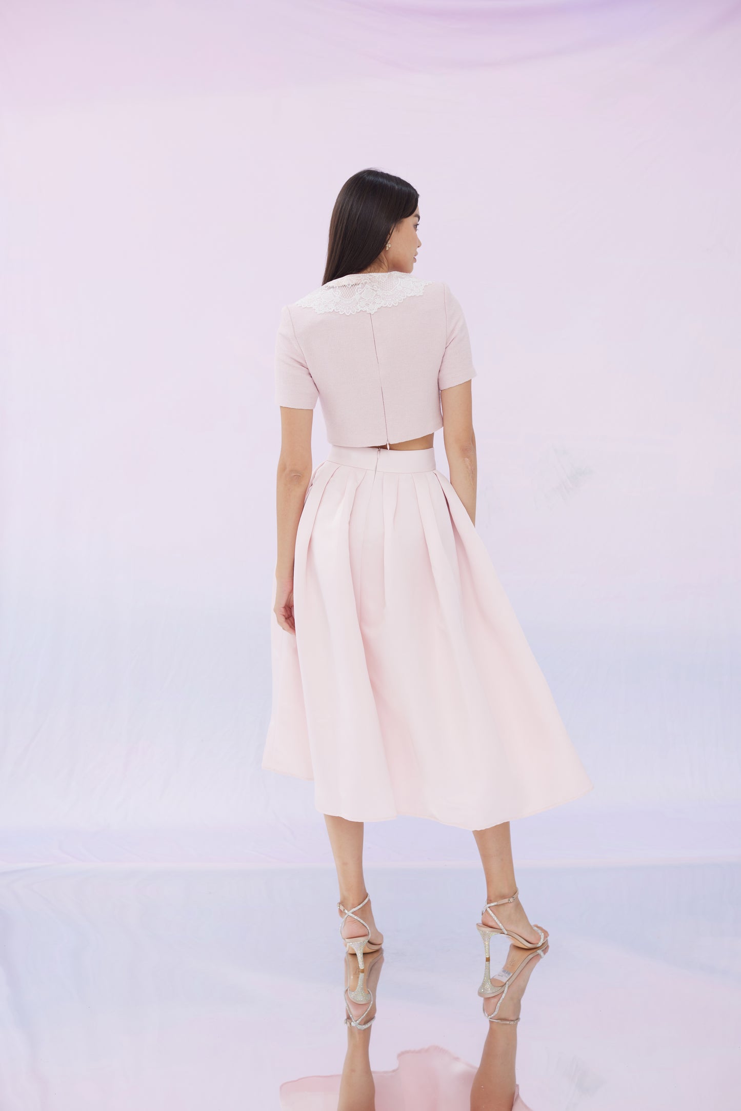 Geneva Pink Pleated Skirt