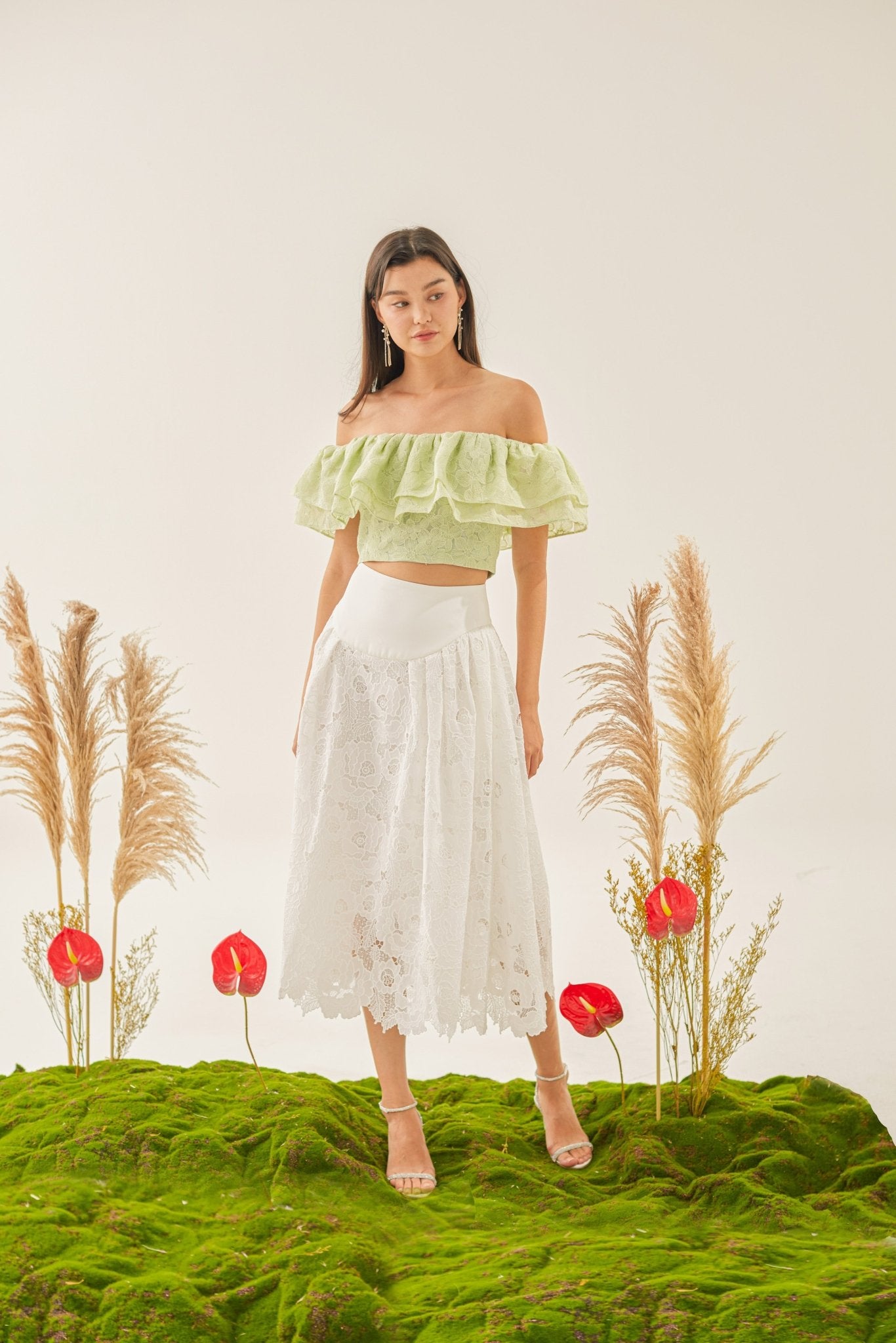 Fidella Green Flower Top - Nimisski
